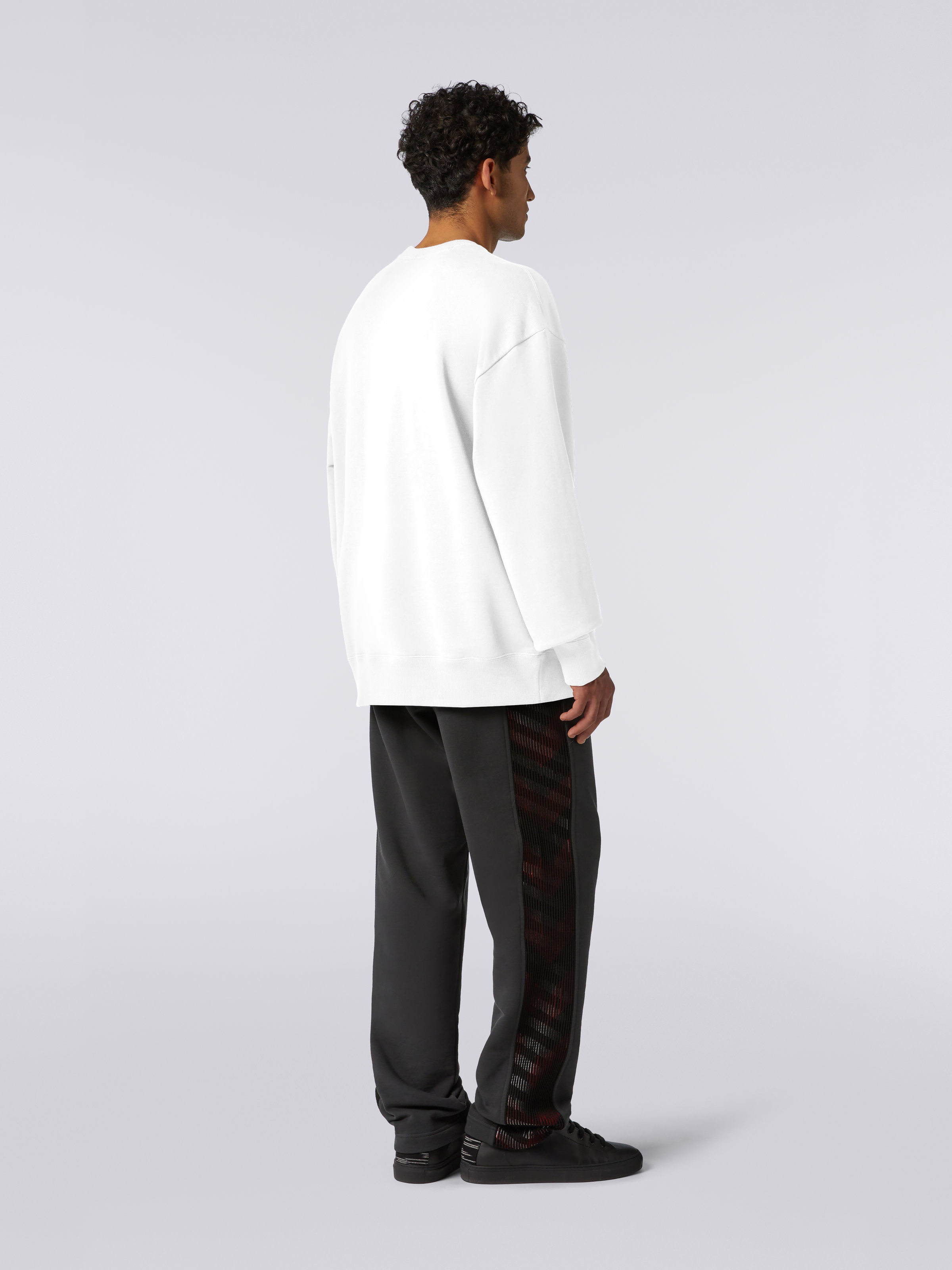 Cotton crew-neck sweatshirt with macro logo in collaboration with Mike Maignan, White - 3
