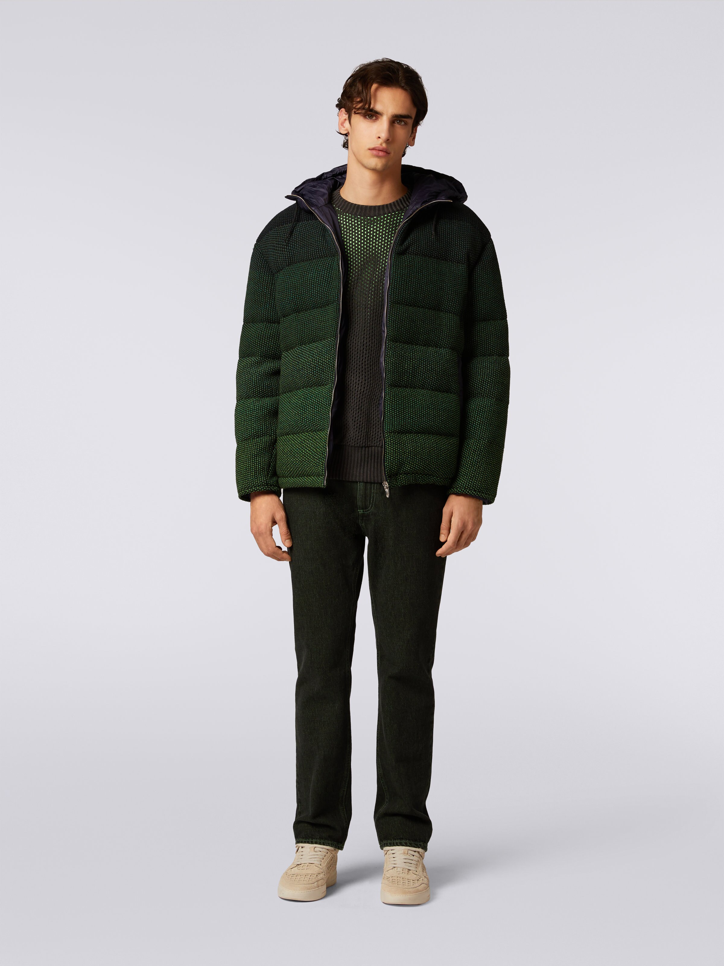 Dégradé padded bomber jacket, Green - 1