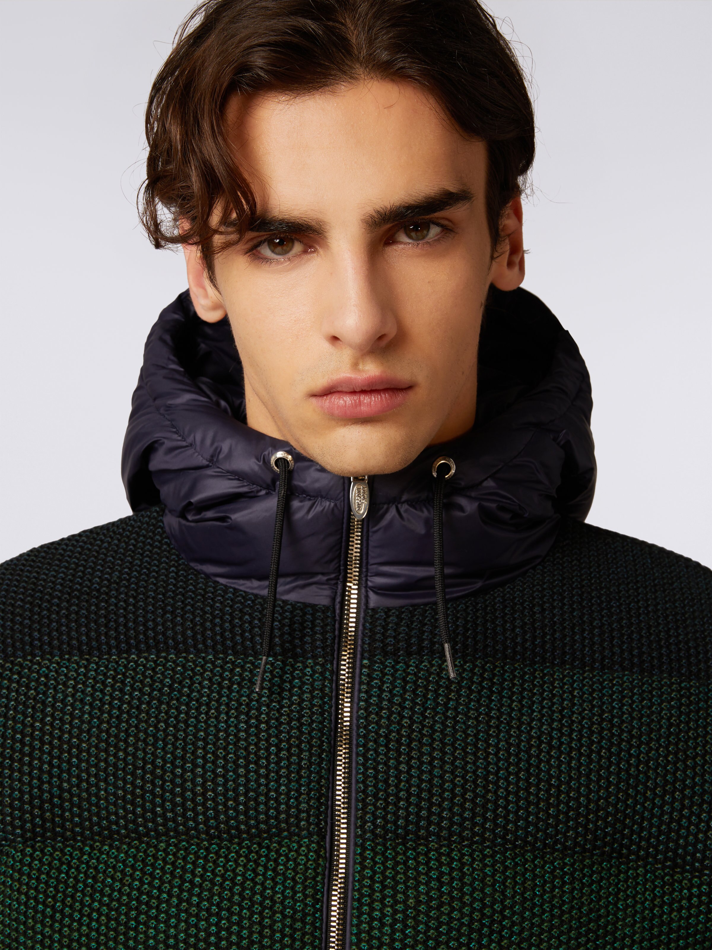 Dégradé padded bomber jacket, Green - 4