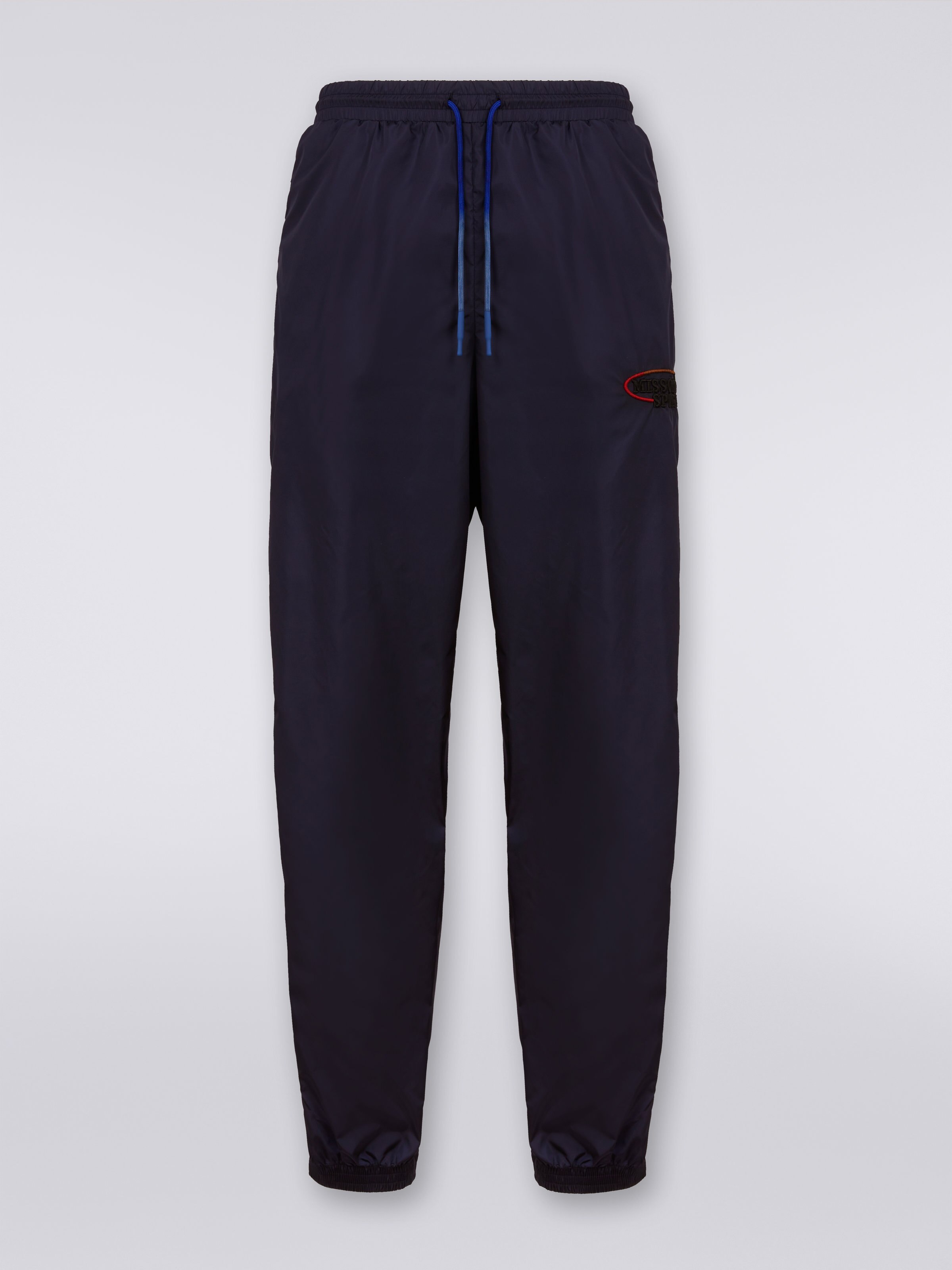 Joggerhose aus Nylon mit Logo, Blau - 0
