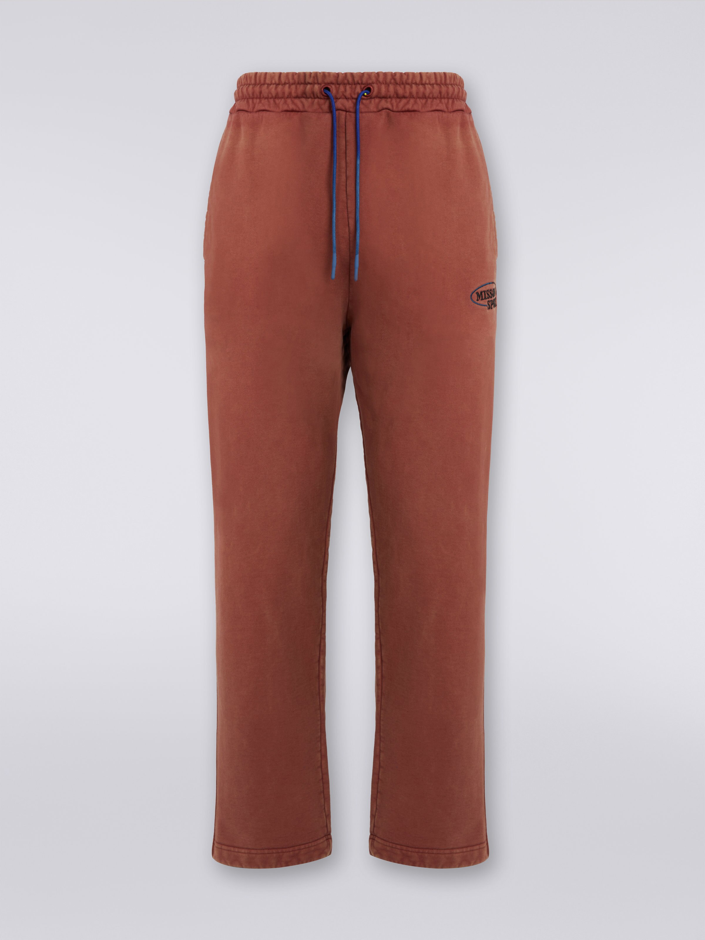 Hose aus Baumwollstrick mit Logo, Rost - 0