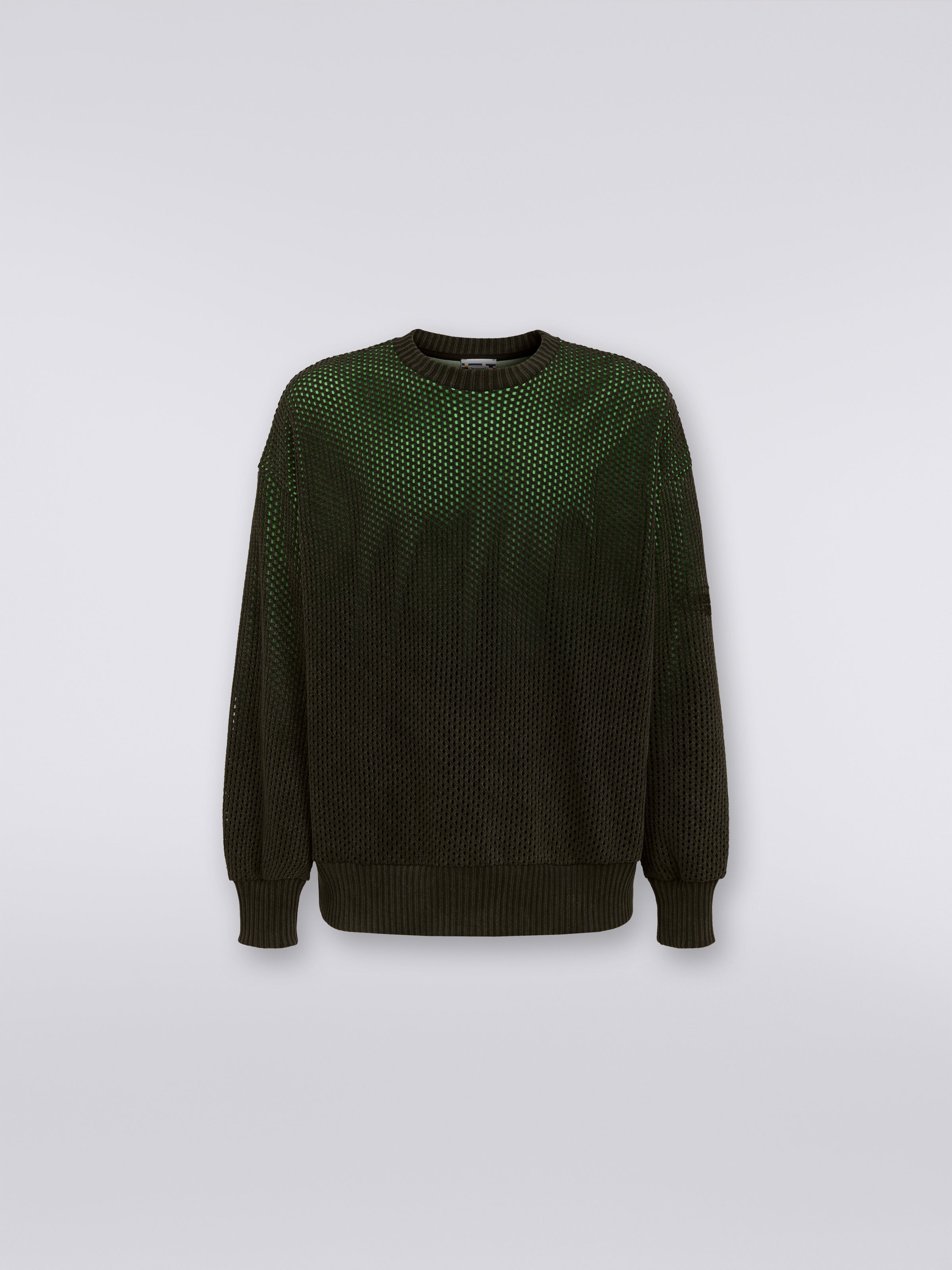 Cotton crew-neck pullover, Green - 0