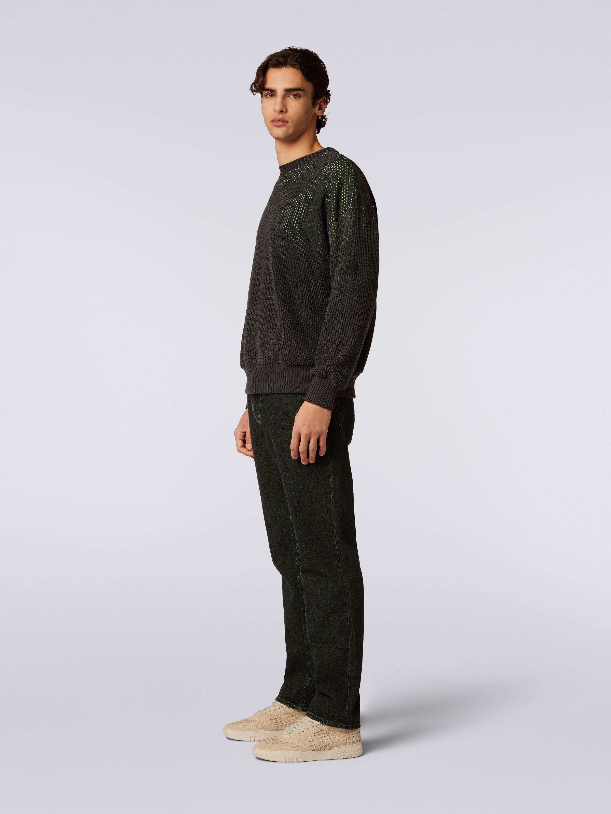 Cotton crew-neck pullover, Green - 2