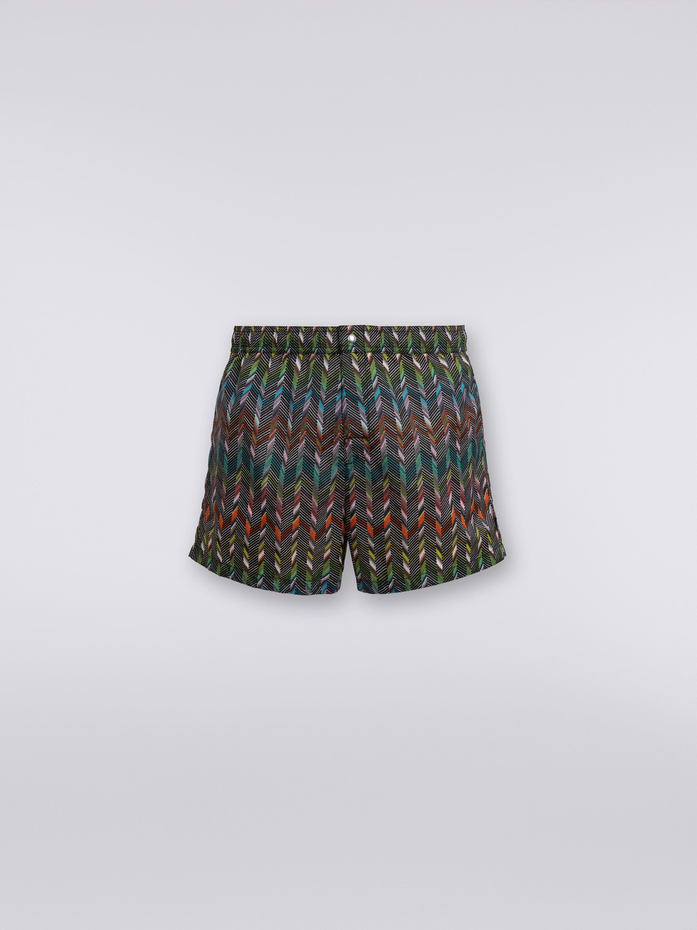 Swimming trunks in nylon with logo print, Multicoloured  - 0