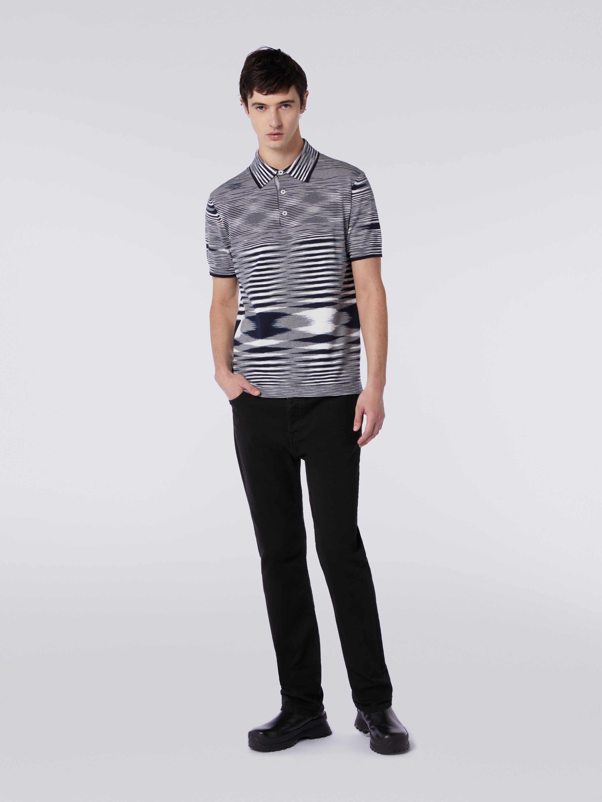 Slub cotton polo shirt, Multicoloured  - 1