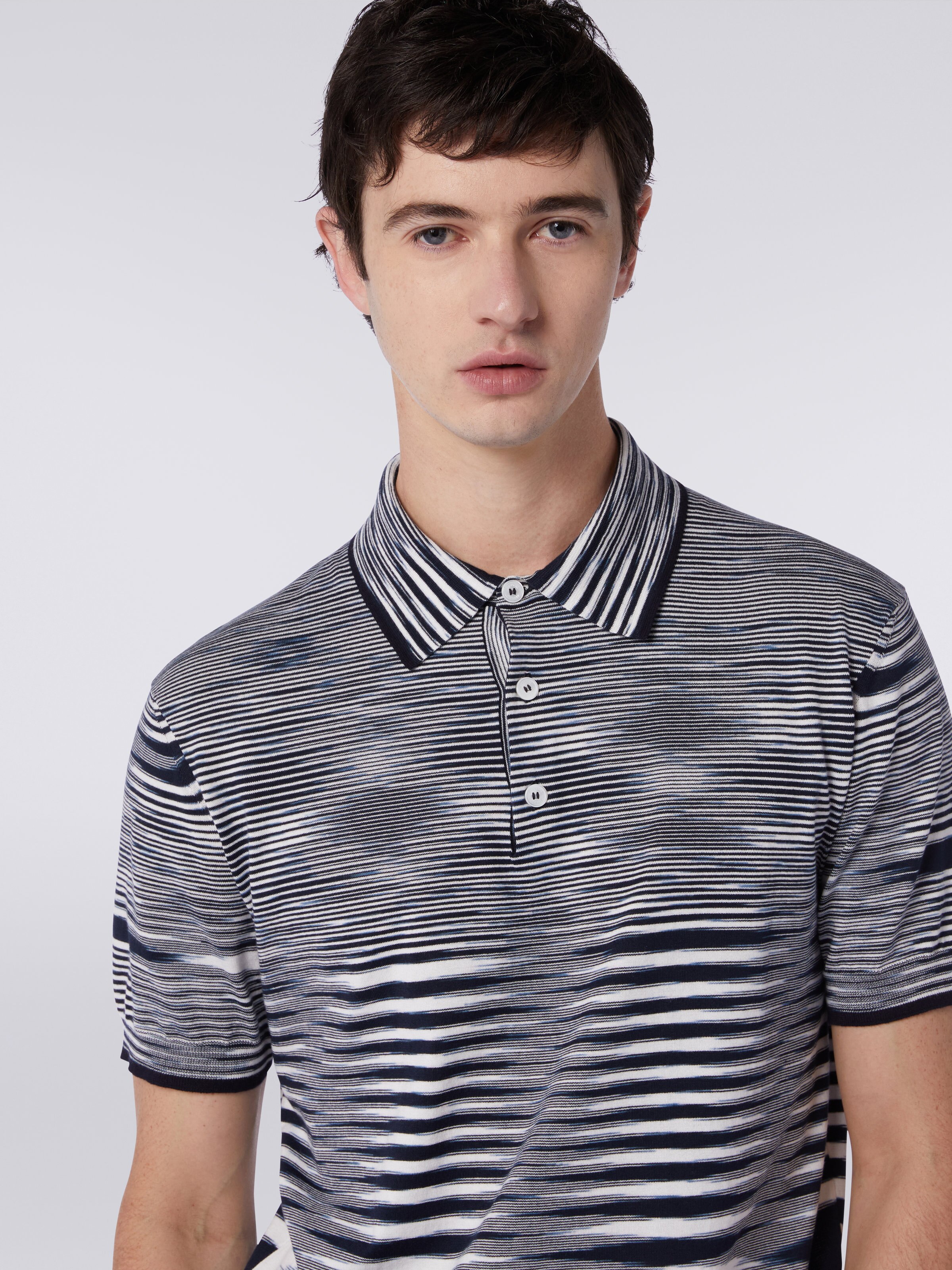 Slub cotton polo shirt, Multicoloured  - 4
