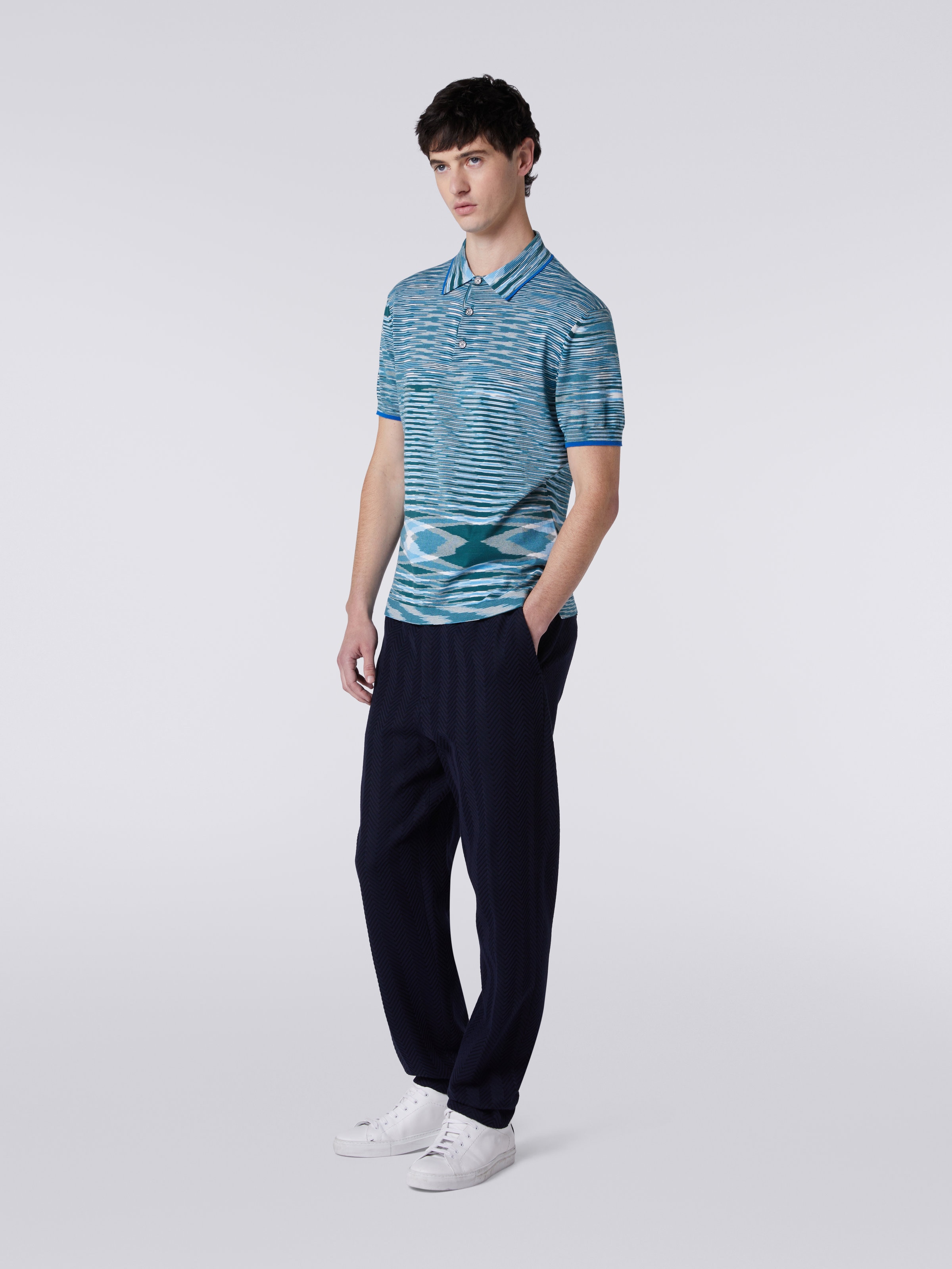 Slub cotton polo shirt, Multicoloured  - 2