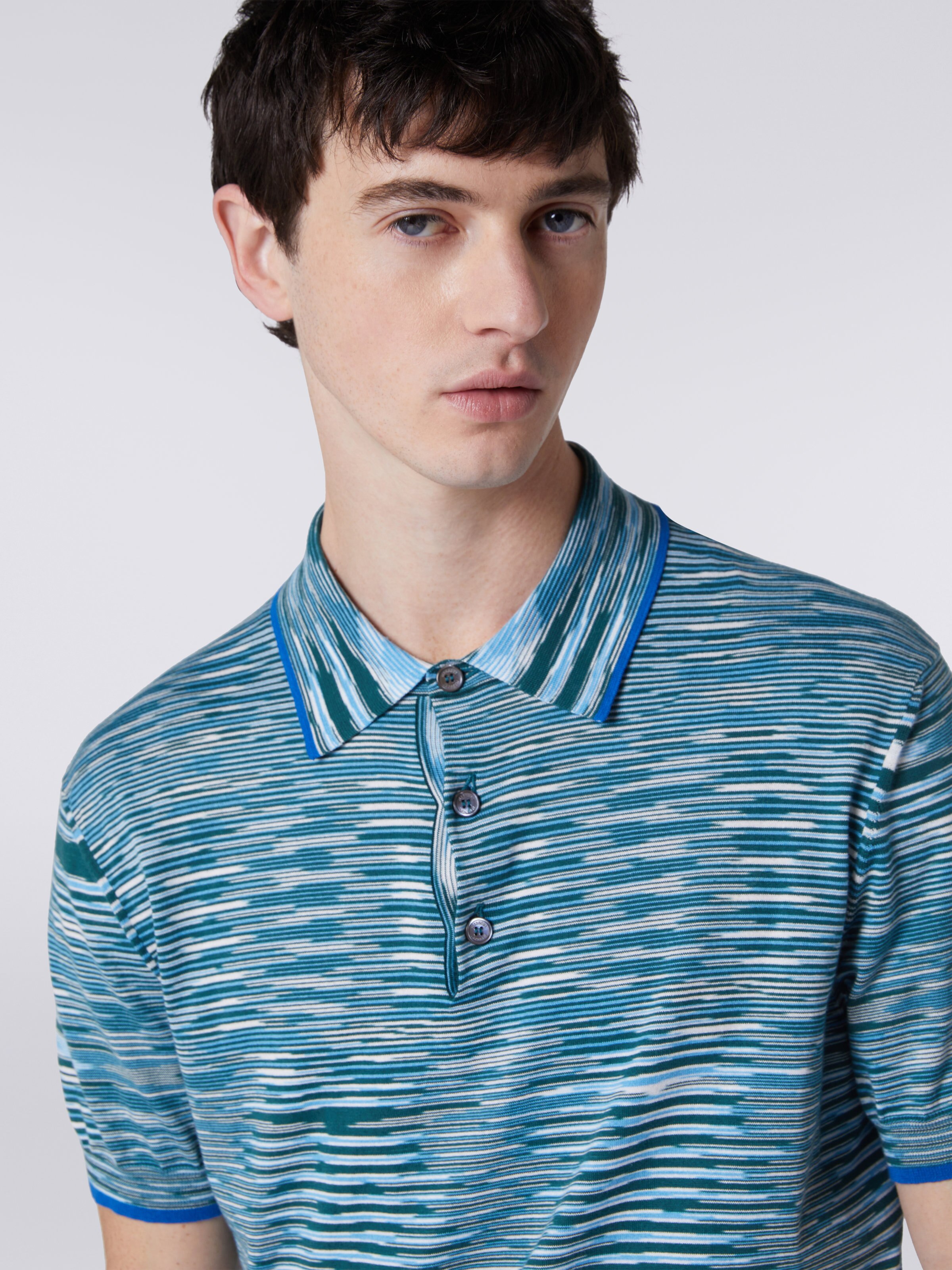 Slub cotton polo shirt, Multicoloured  - 4