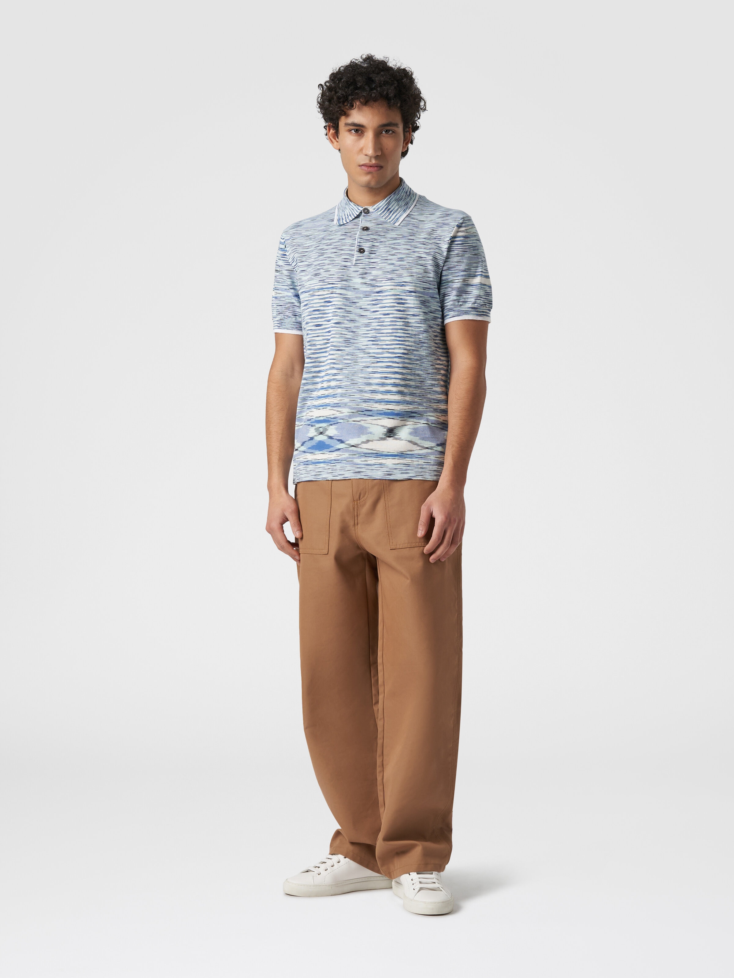 Polo de algodón flameado, Multicolor  - 1