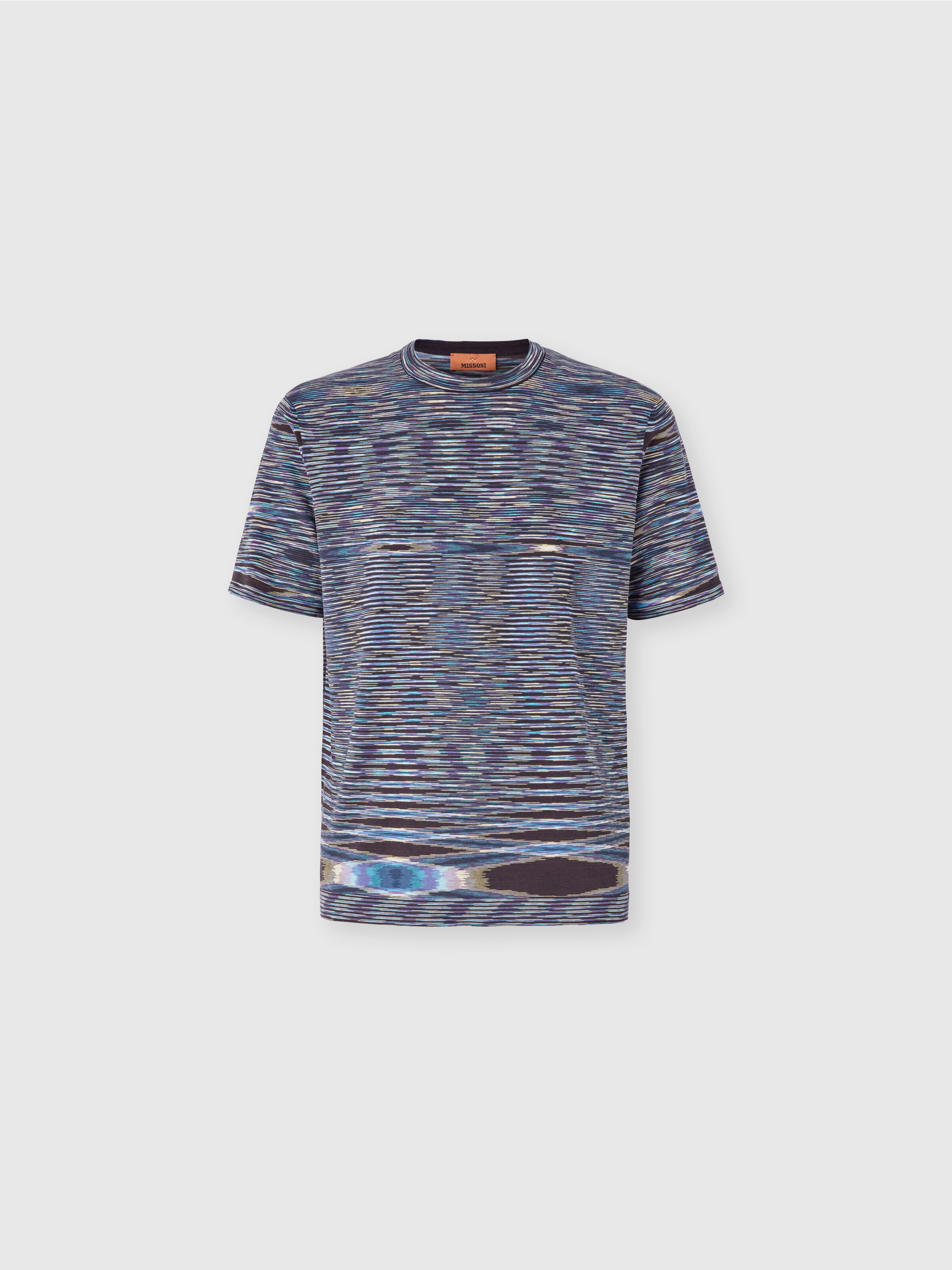 Slub cotton crew-neck T-shirt, Blue - 0