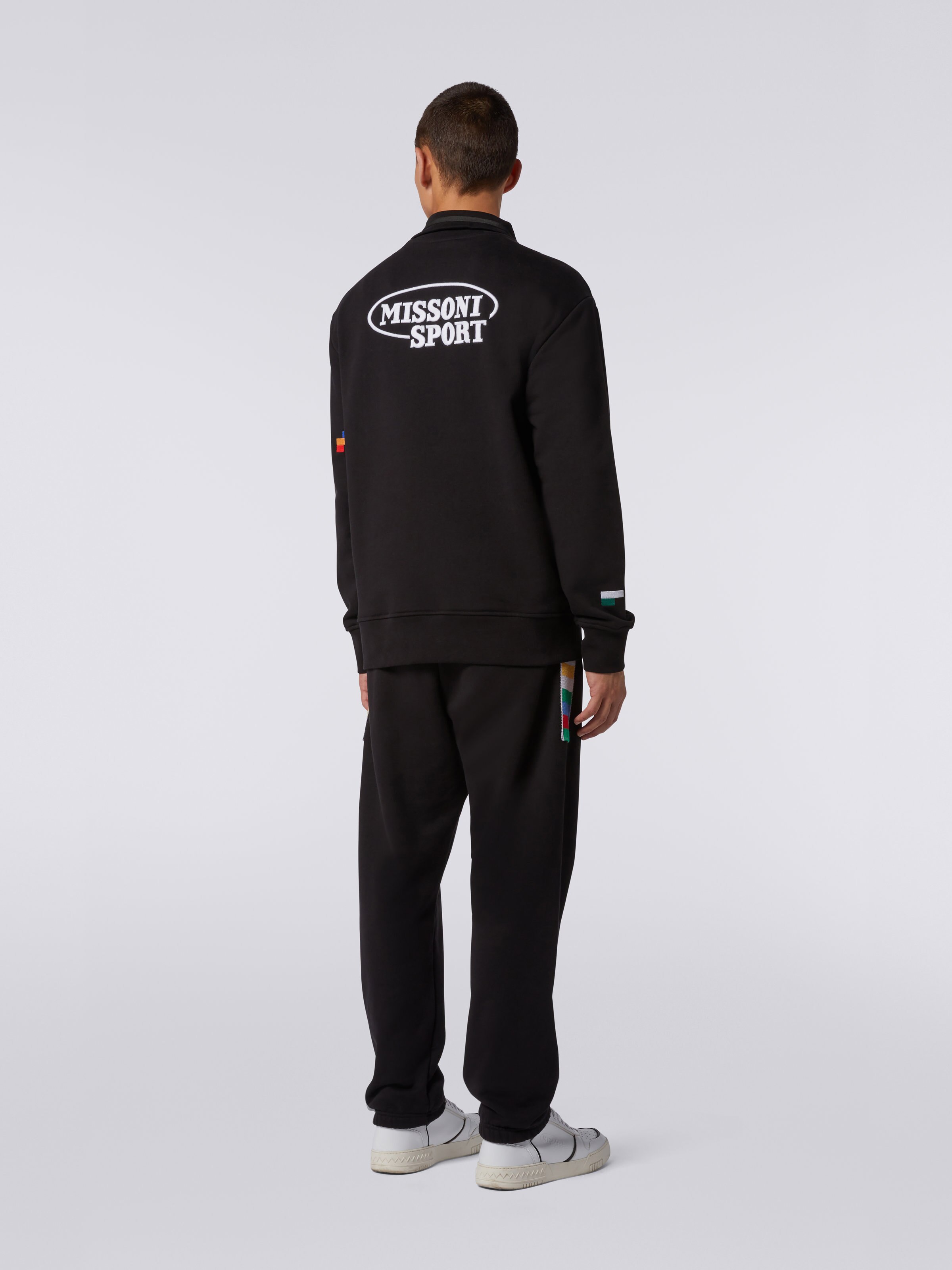 Sweatshirt with half zip and Legacy logo embroidery, Black & Multicoloured - 3