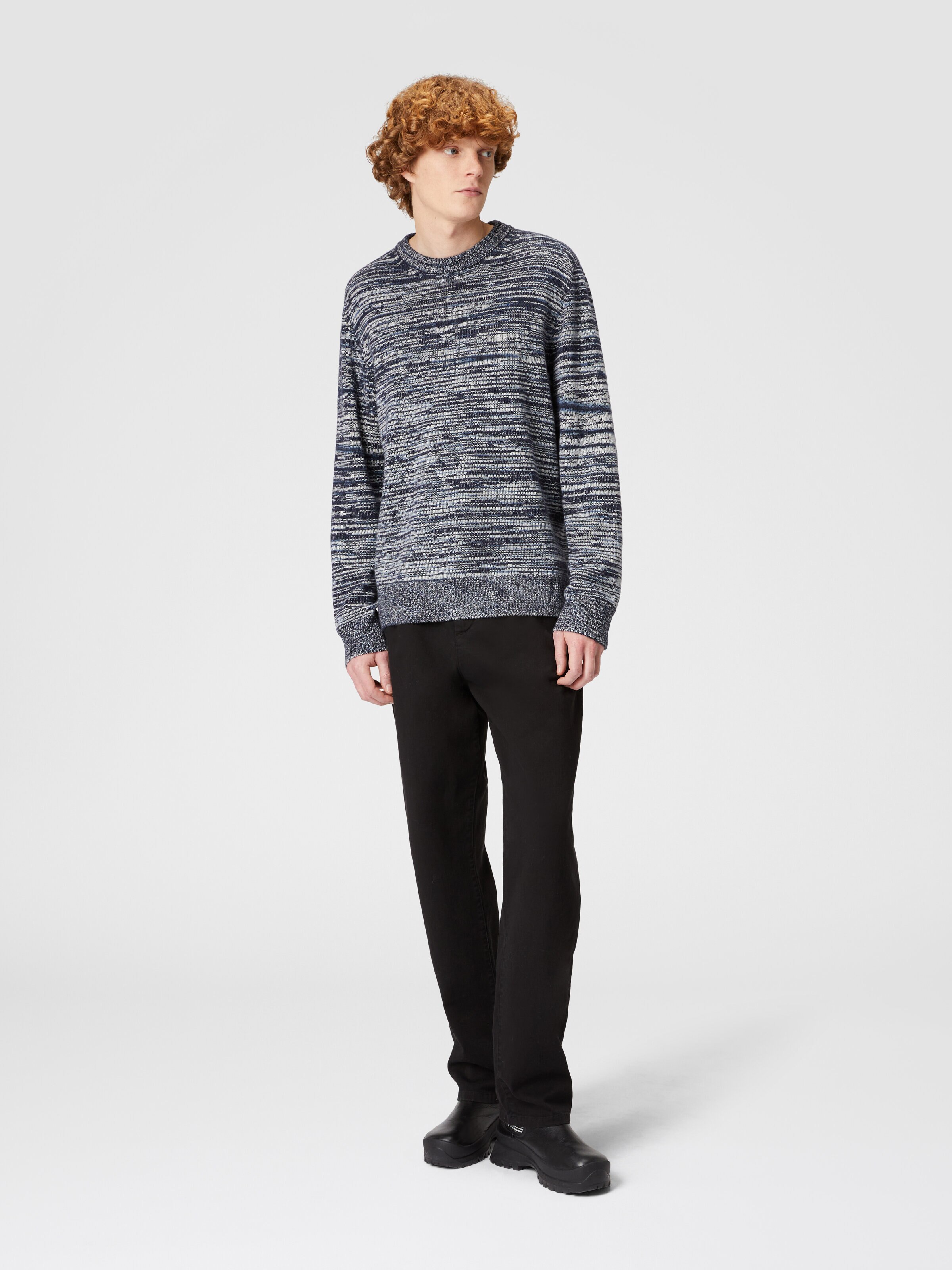 Cashmere crew-neck pullover, Blue - 1