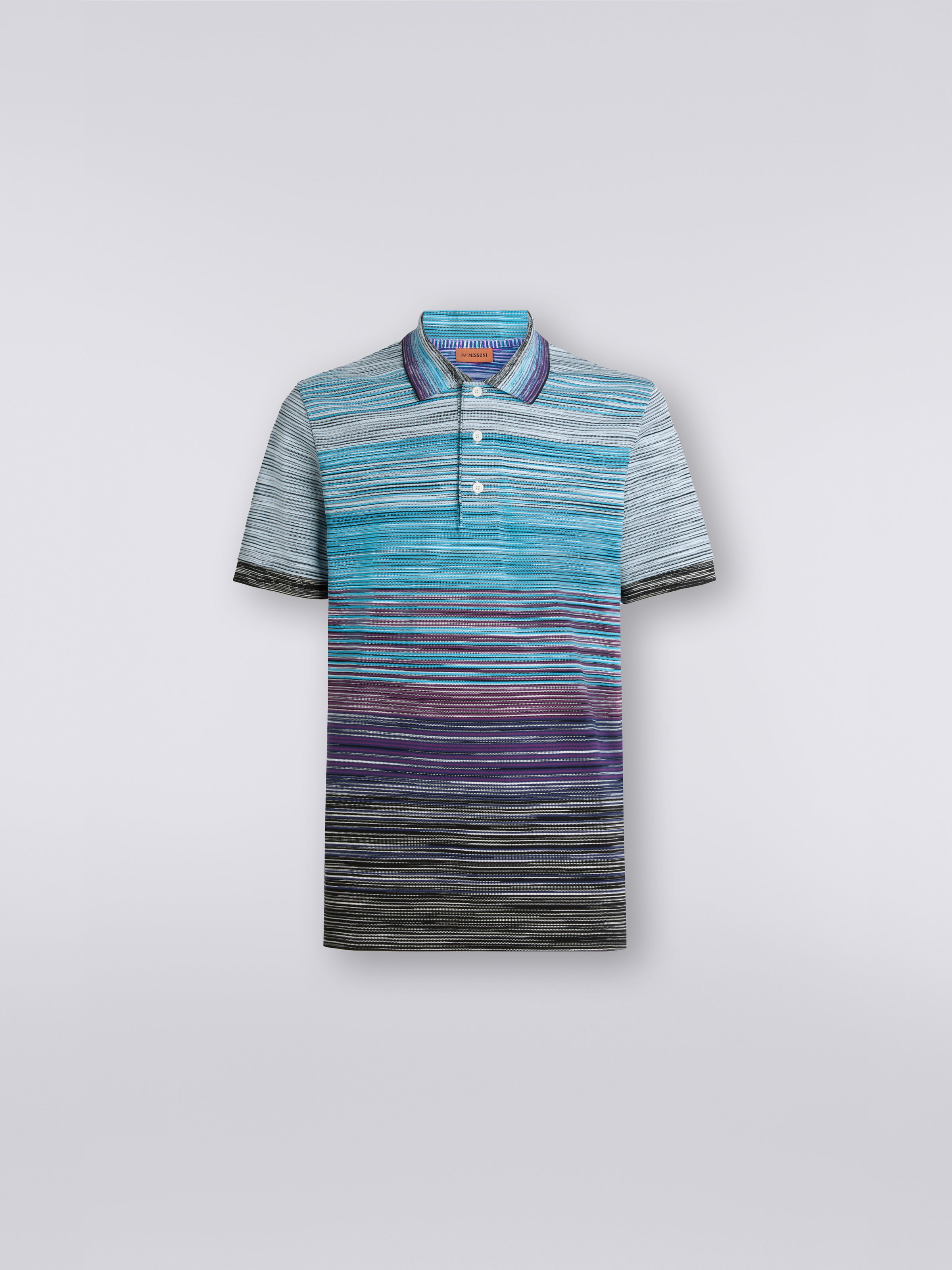 Slub cotton piqué polo shirt, Multicoloured - 0