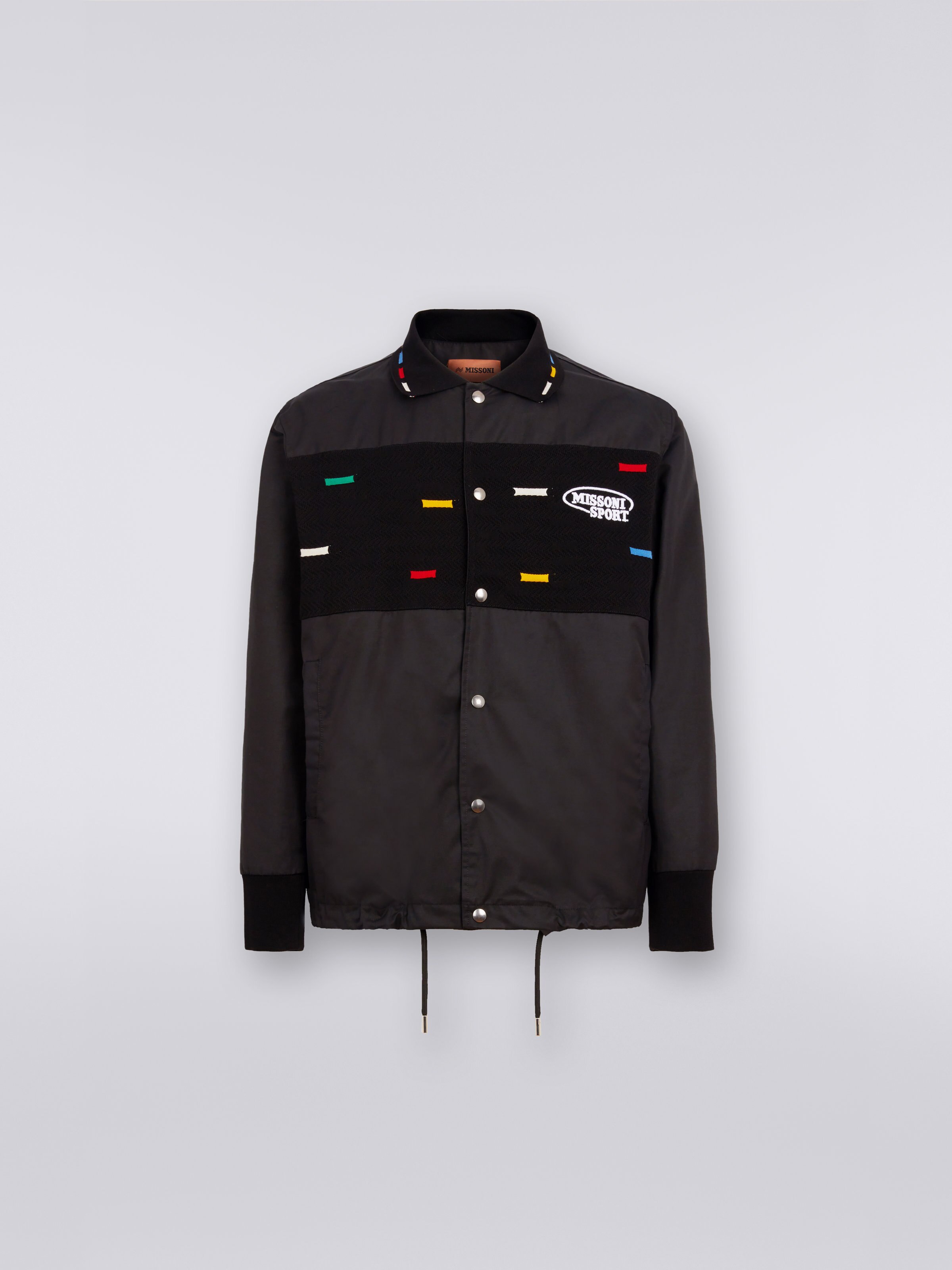 Jacket with knitted inserts and Legacy logo embroidery, Black & Multicoloured - 0