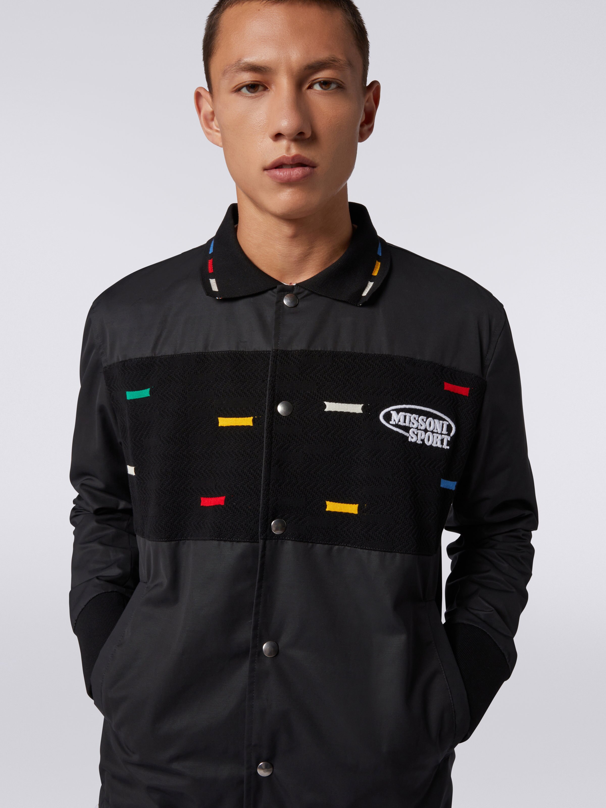 Jacket with knitted inserts and Legacy logo embroidery, Black & Multicoloured - 4