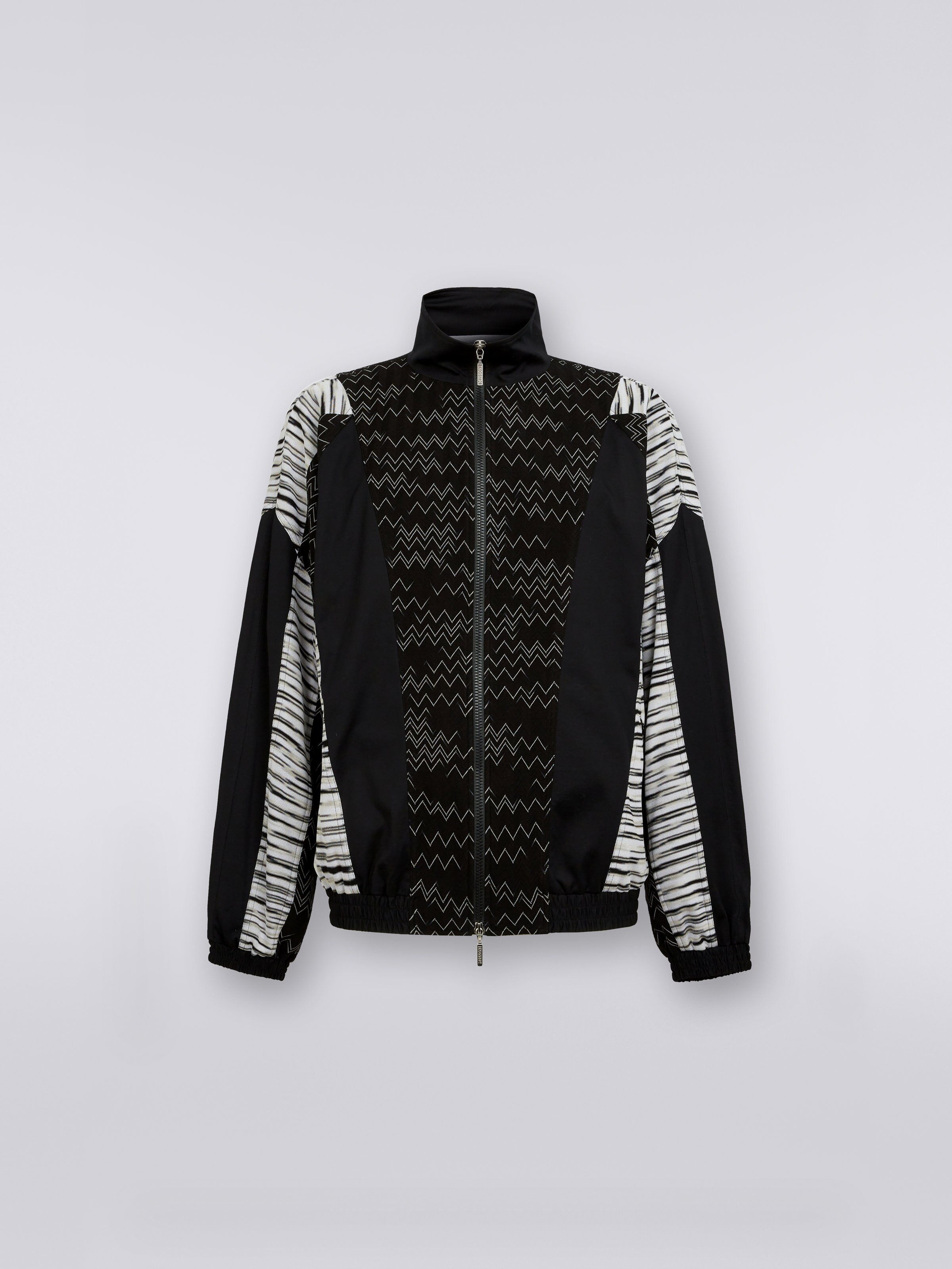 Patchwork-Cardigan aus Baumwolle und Viskose, Weiß & Schwarz - 0