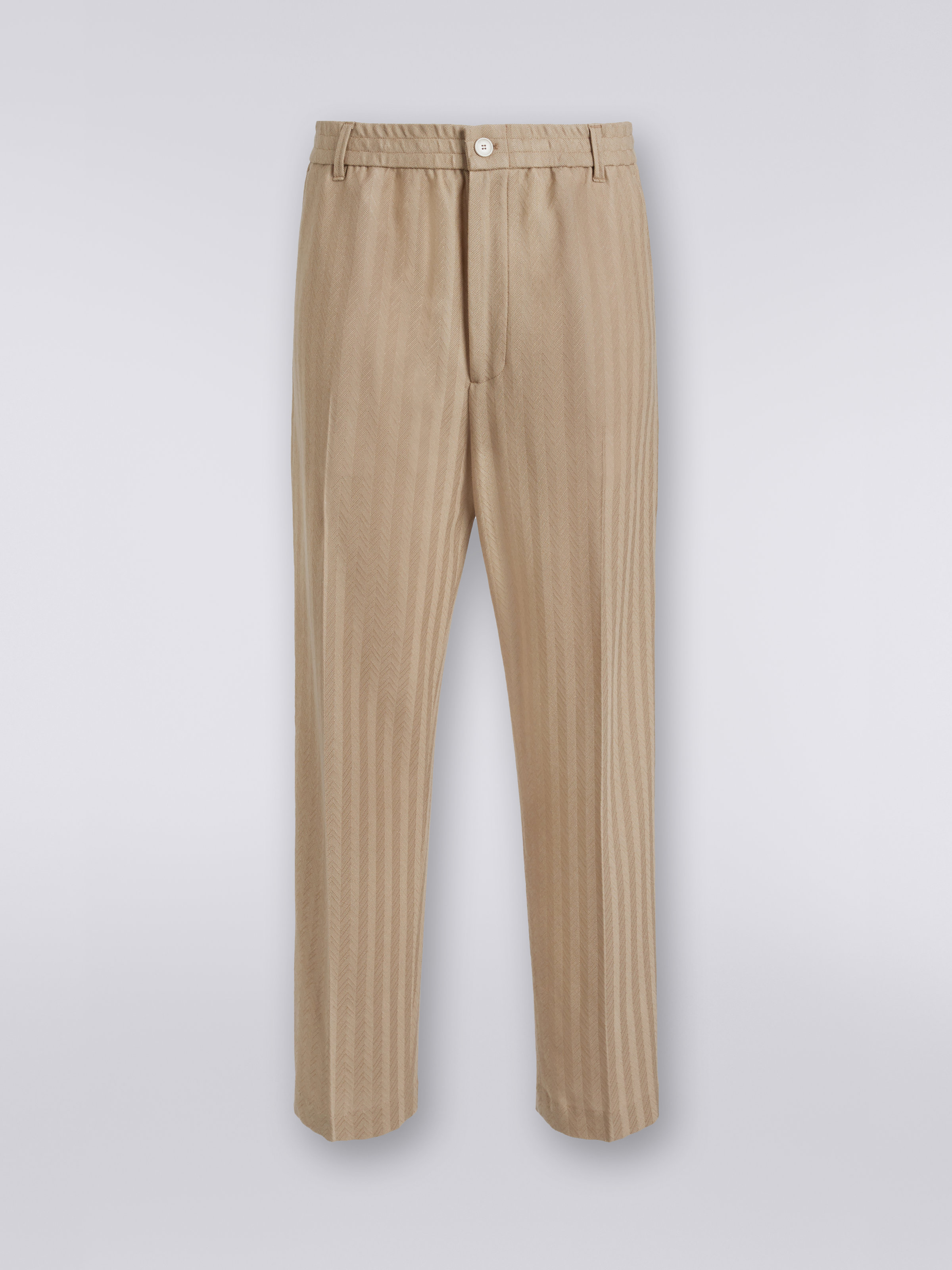 VISCOSE KNIT TROUSERS IN OLIVE