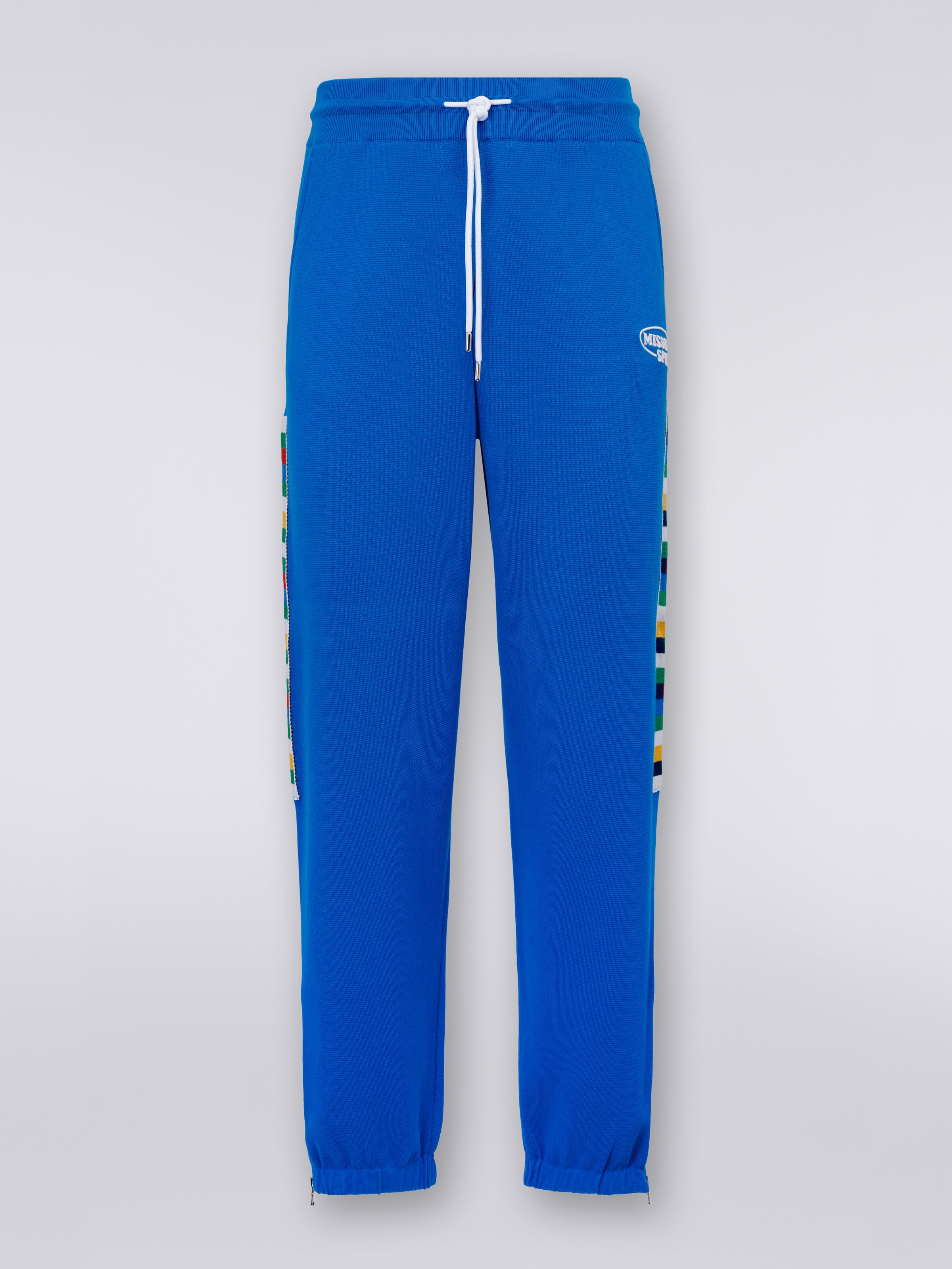 Pantalón jogger en algodón con logotipo, Azul Oscuro - 0
