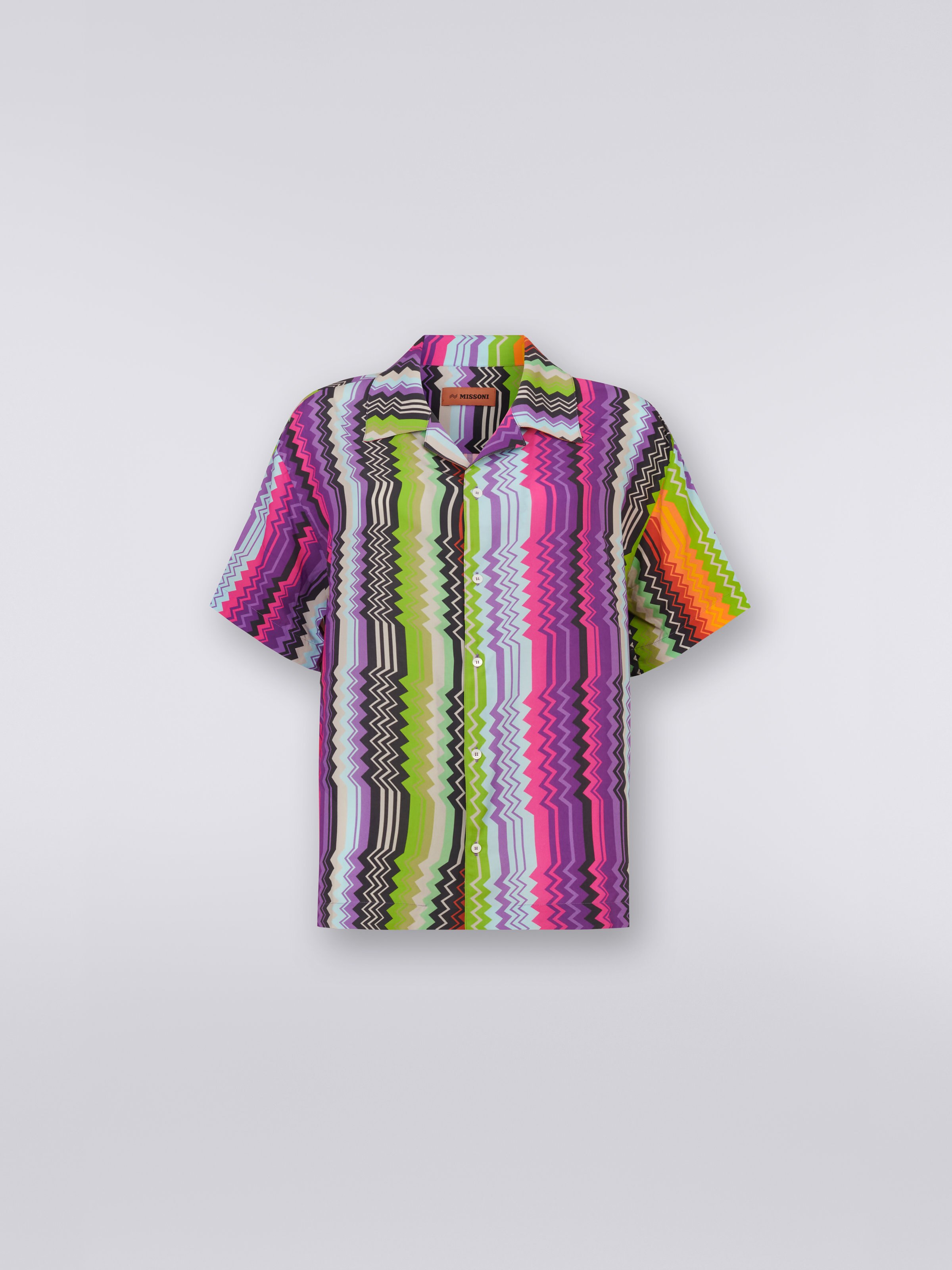 Camicia modello bowling in viscosa, Multicolore  - 0