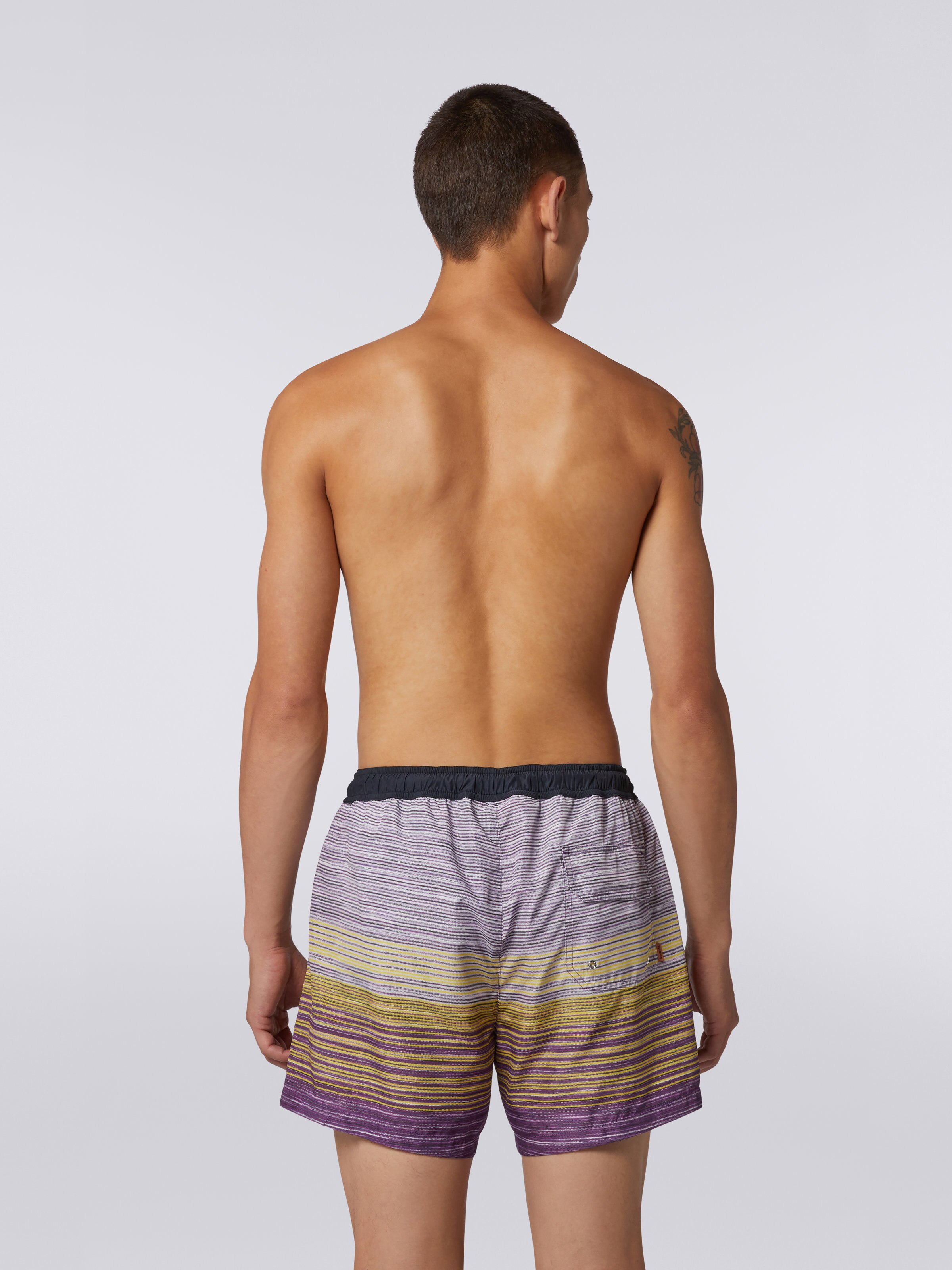 Nylon-blend swimming trunks in slub print, Multicoloured - 3