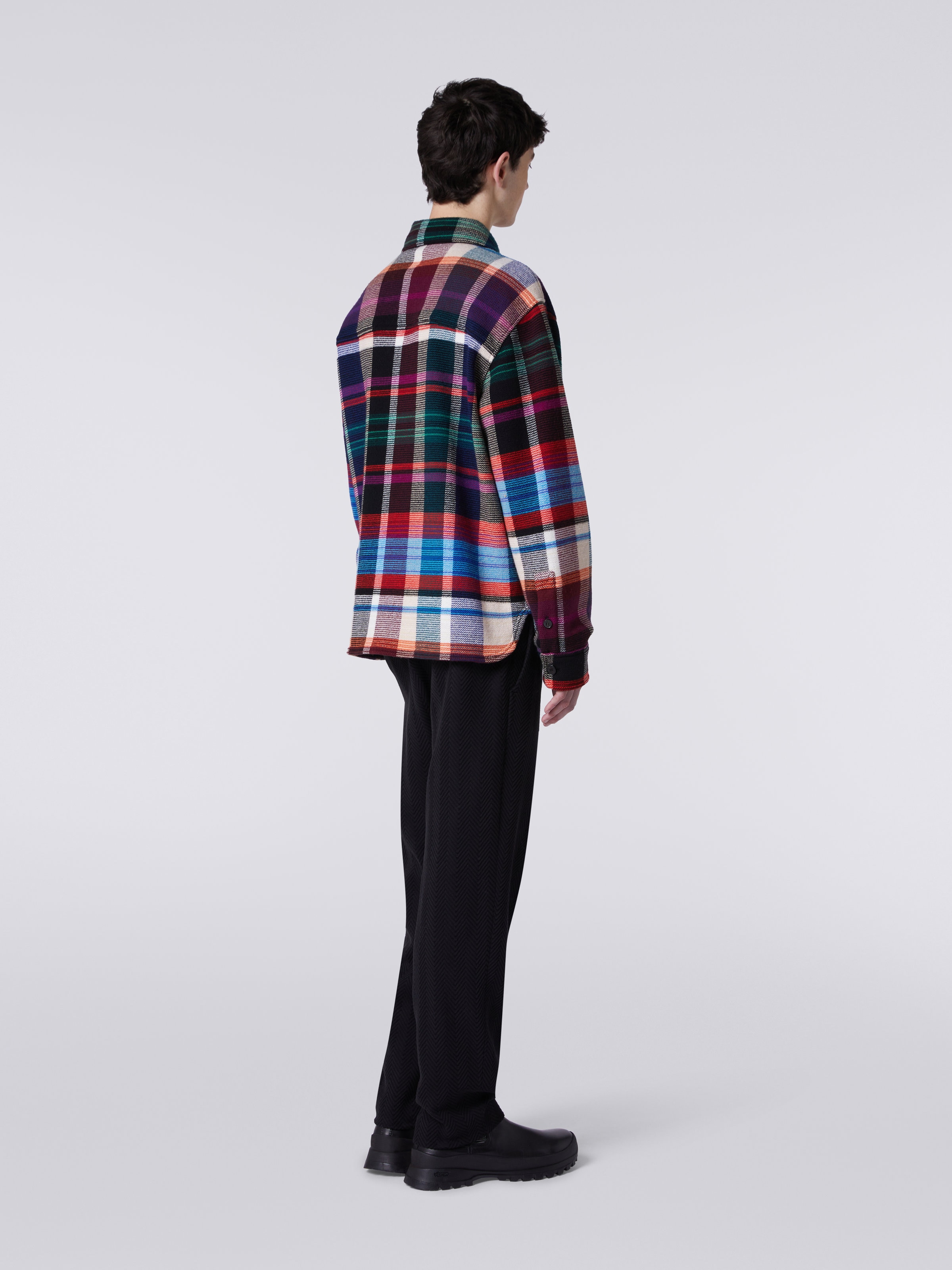 Wool and cotton overshirt, Multicoloured  - 3
