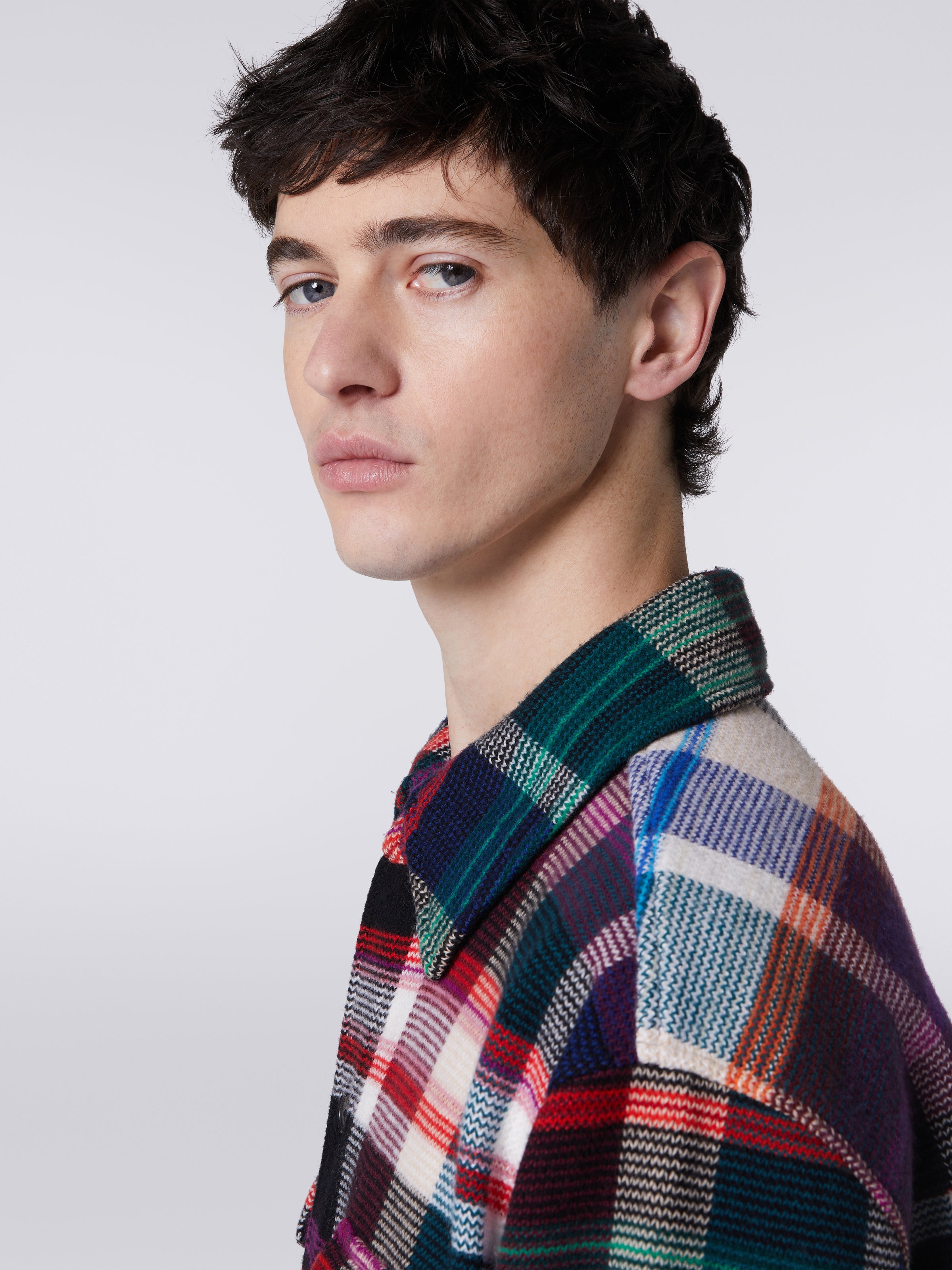 Wool and cotton overshirt, Multicoloured  - 4