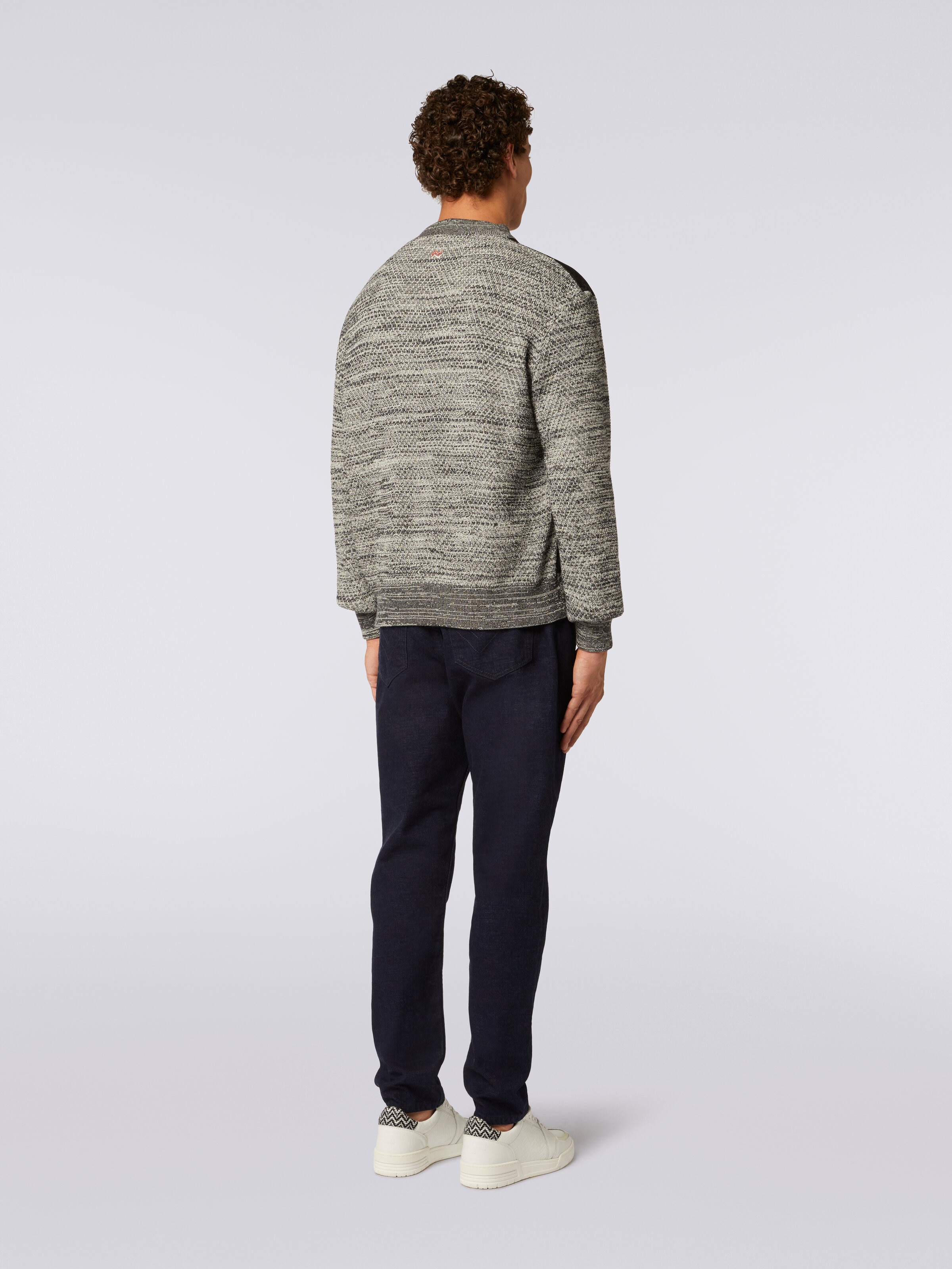 Bomber in misto cotone e nylon, Grigio - 3