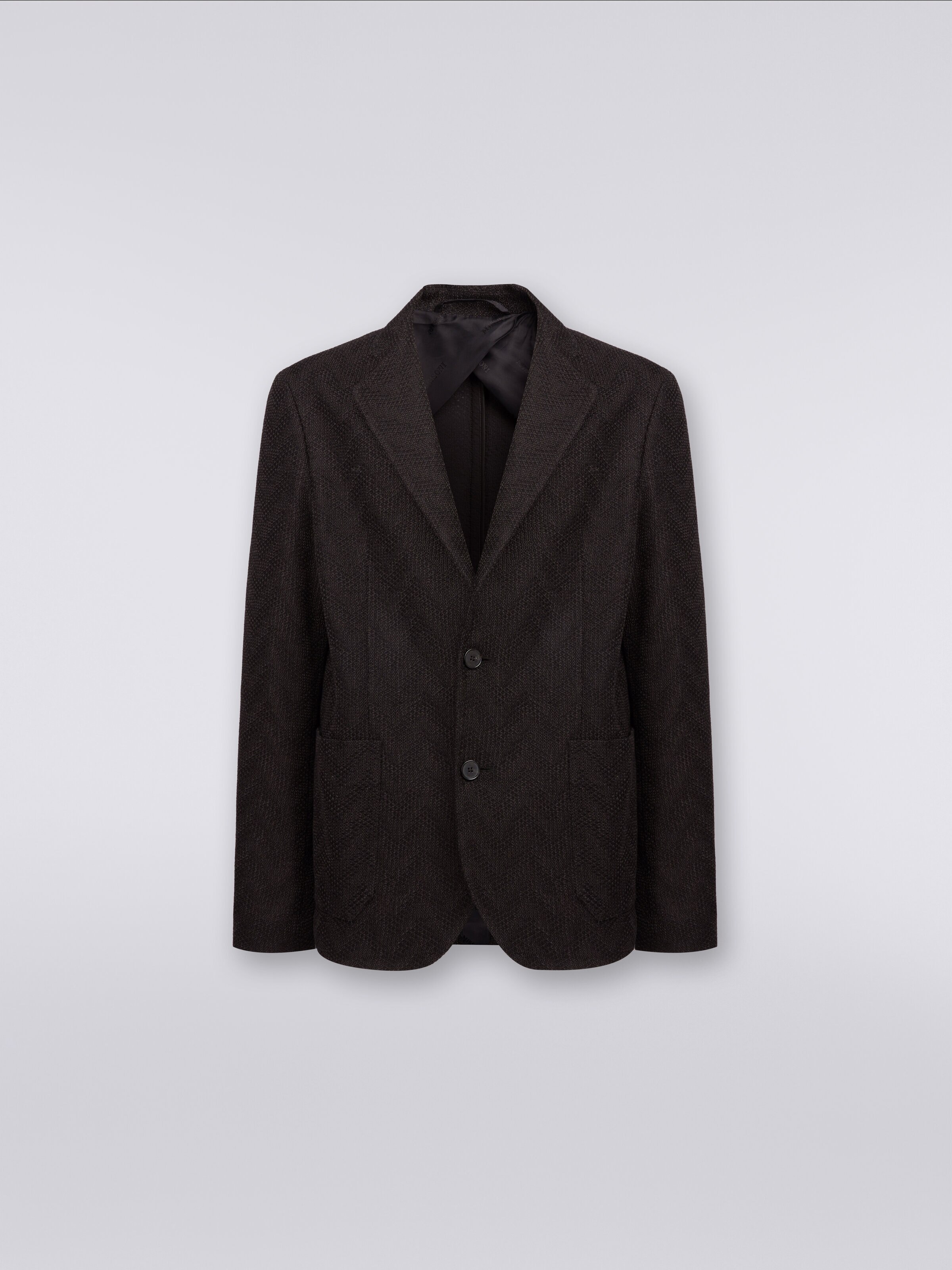 Cotton chevron single-breasted blazer