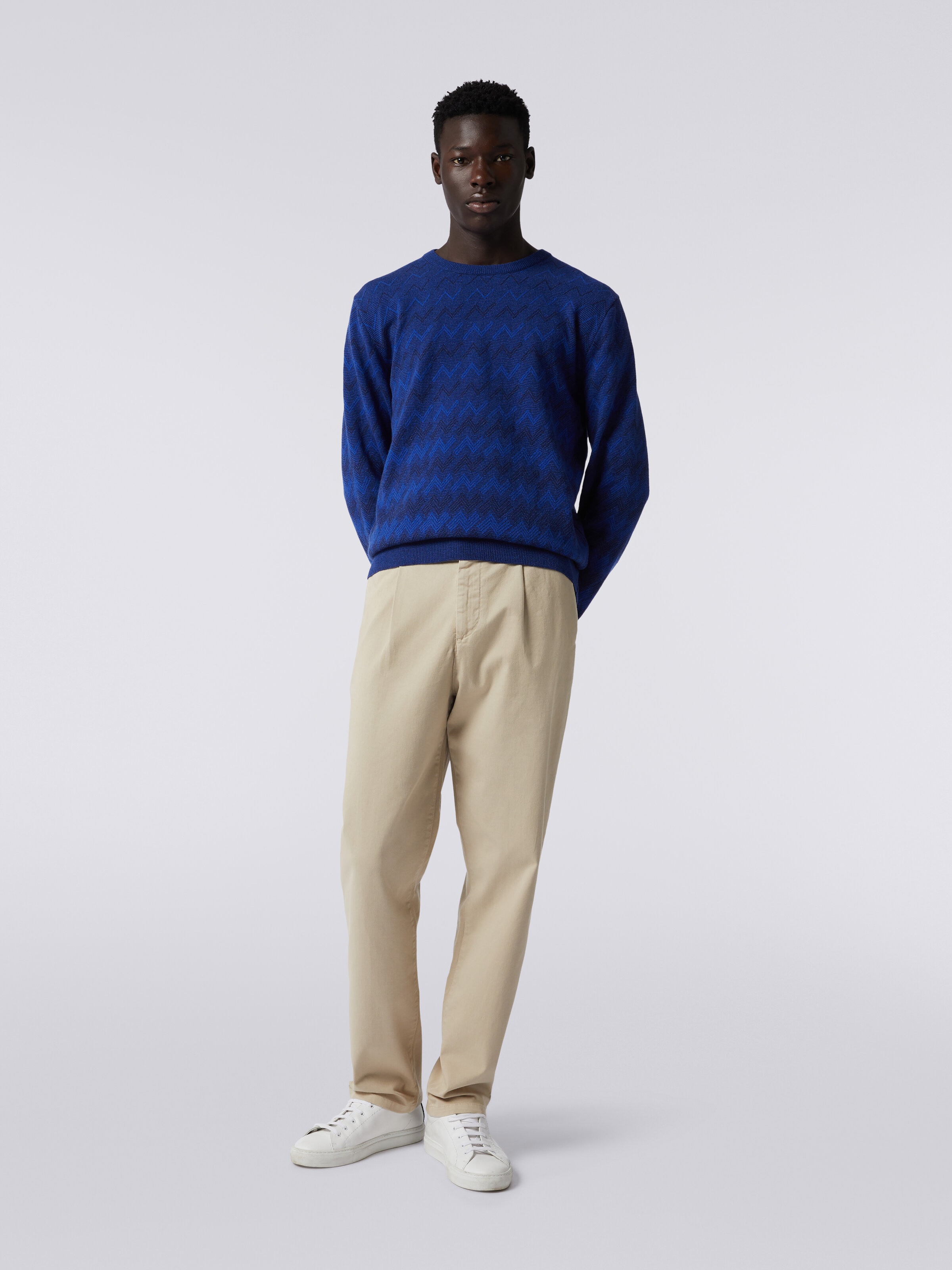 Pantaloni chino  in cotone, Argento - 1