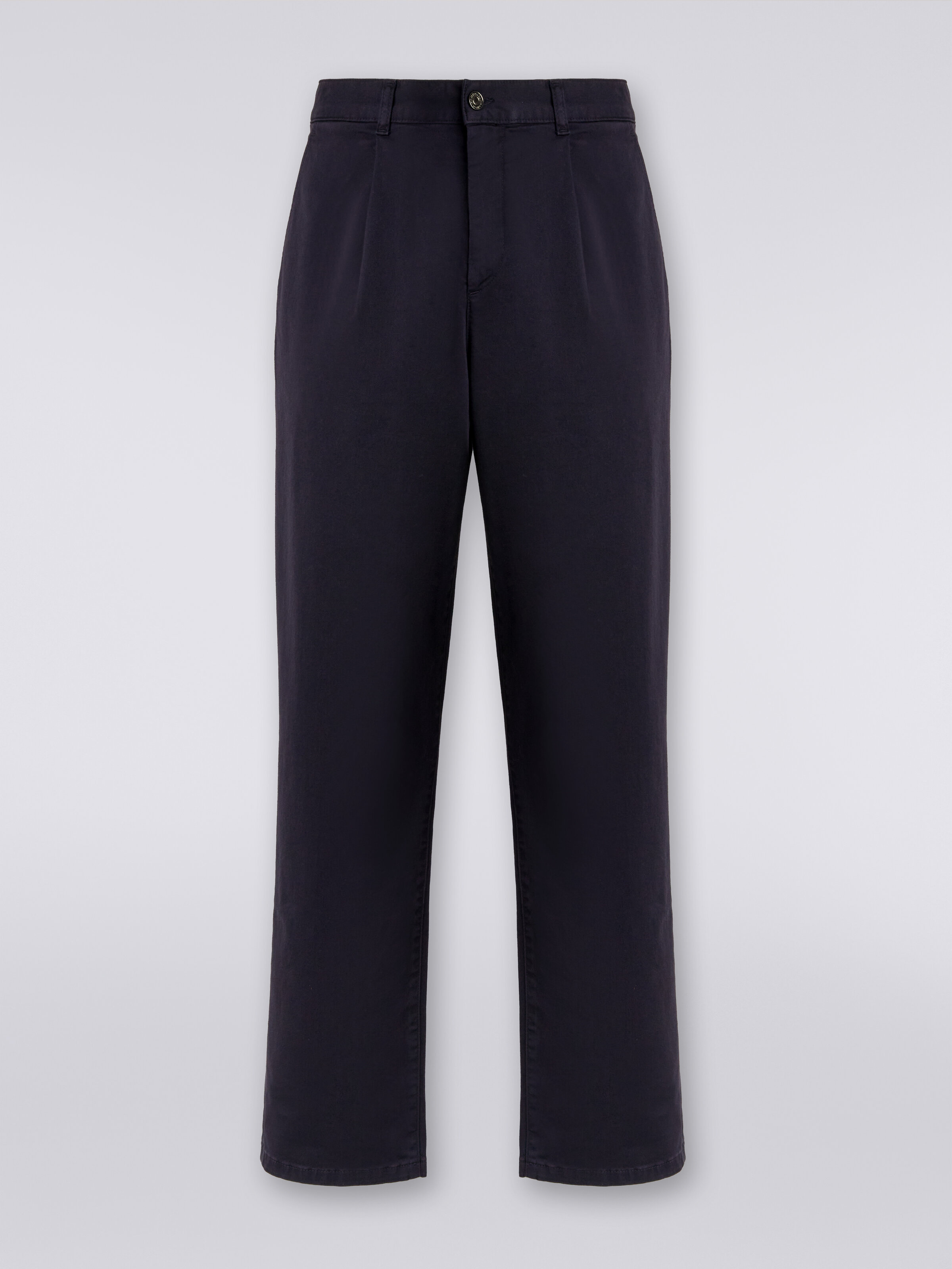 Cotton chino trousers , Dark Blue - 0