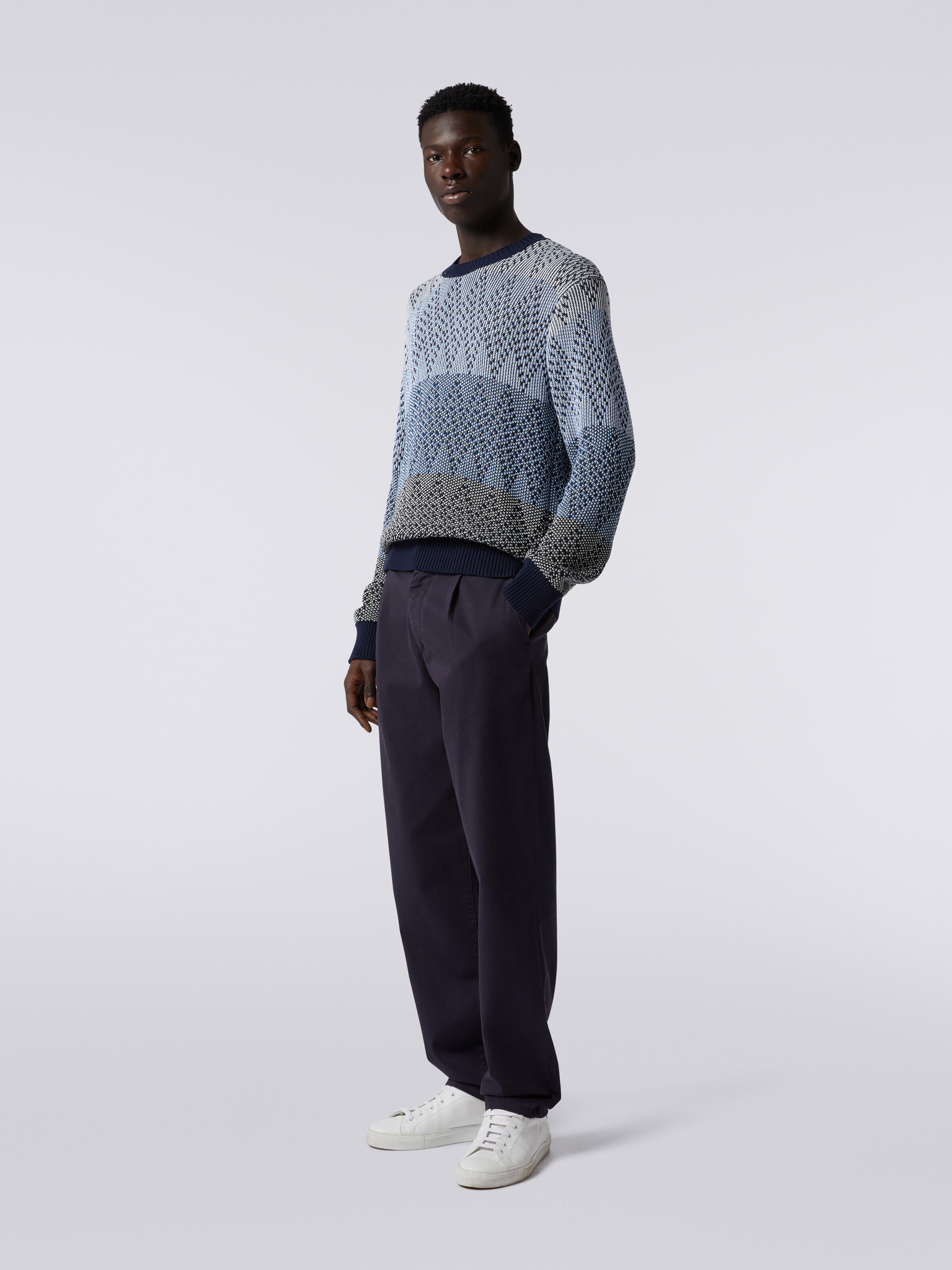 Chino Pants in Cotton, Dark Blue - 2