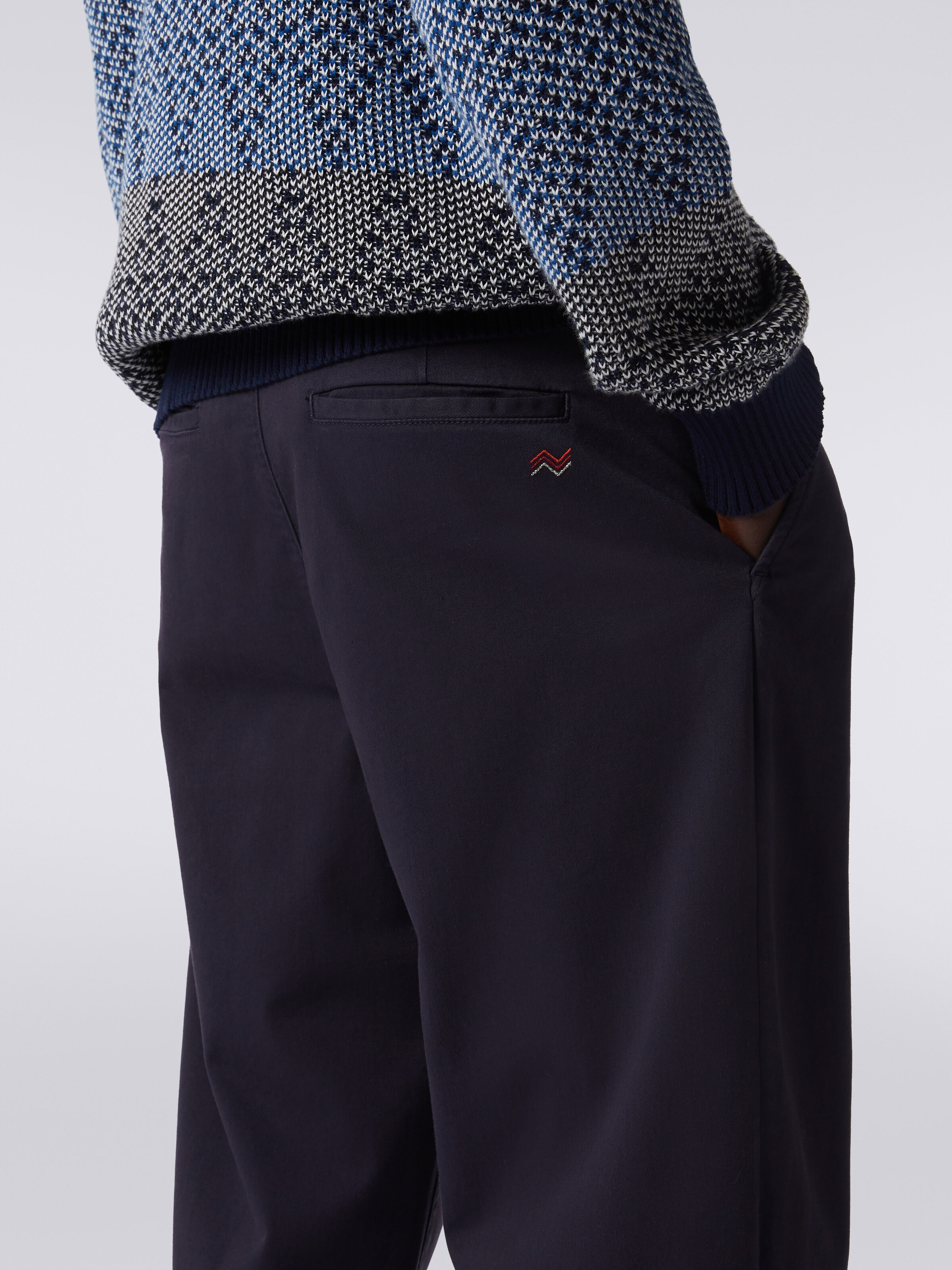 Pantaloni chino in cotone , Blu Scuro - 4