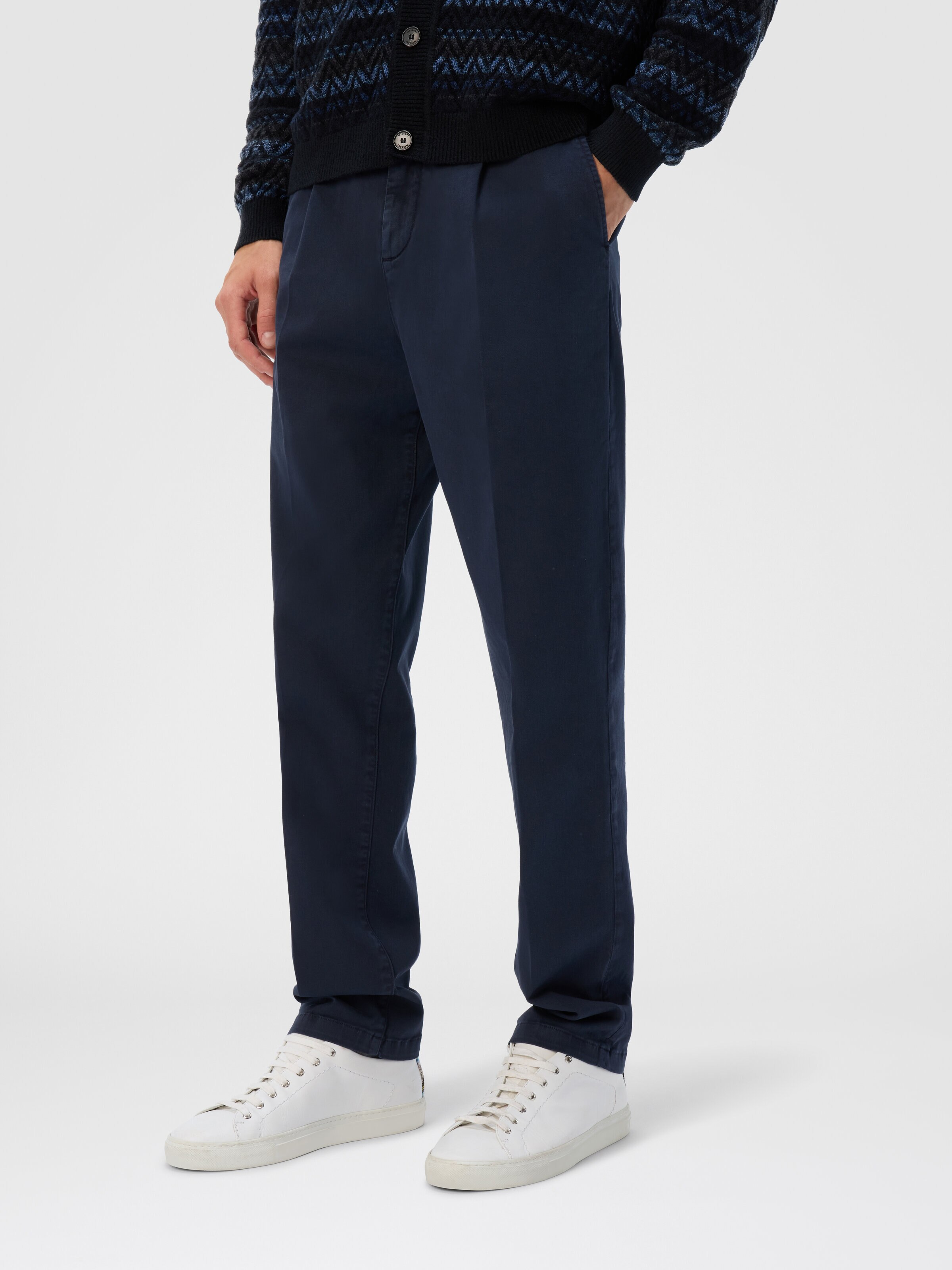 Chino Pants in Cotton, Blue - 3
