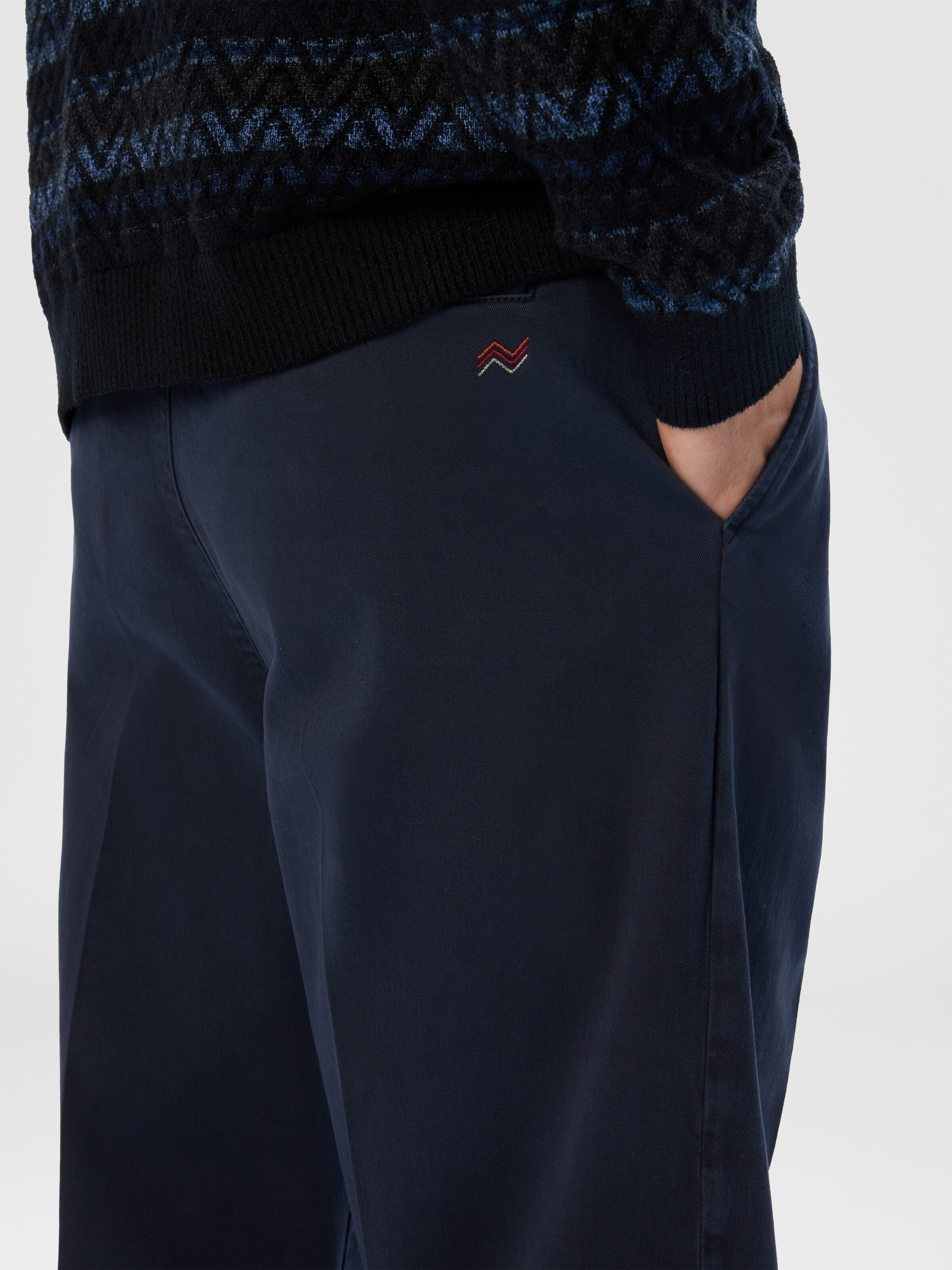 Chino Pants in Cotton, Blue - 4