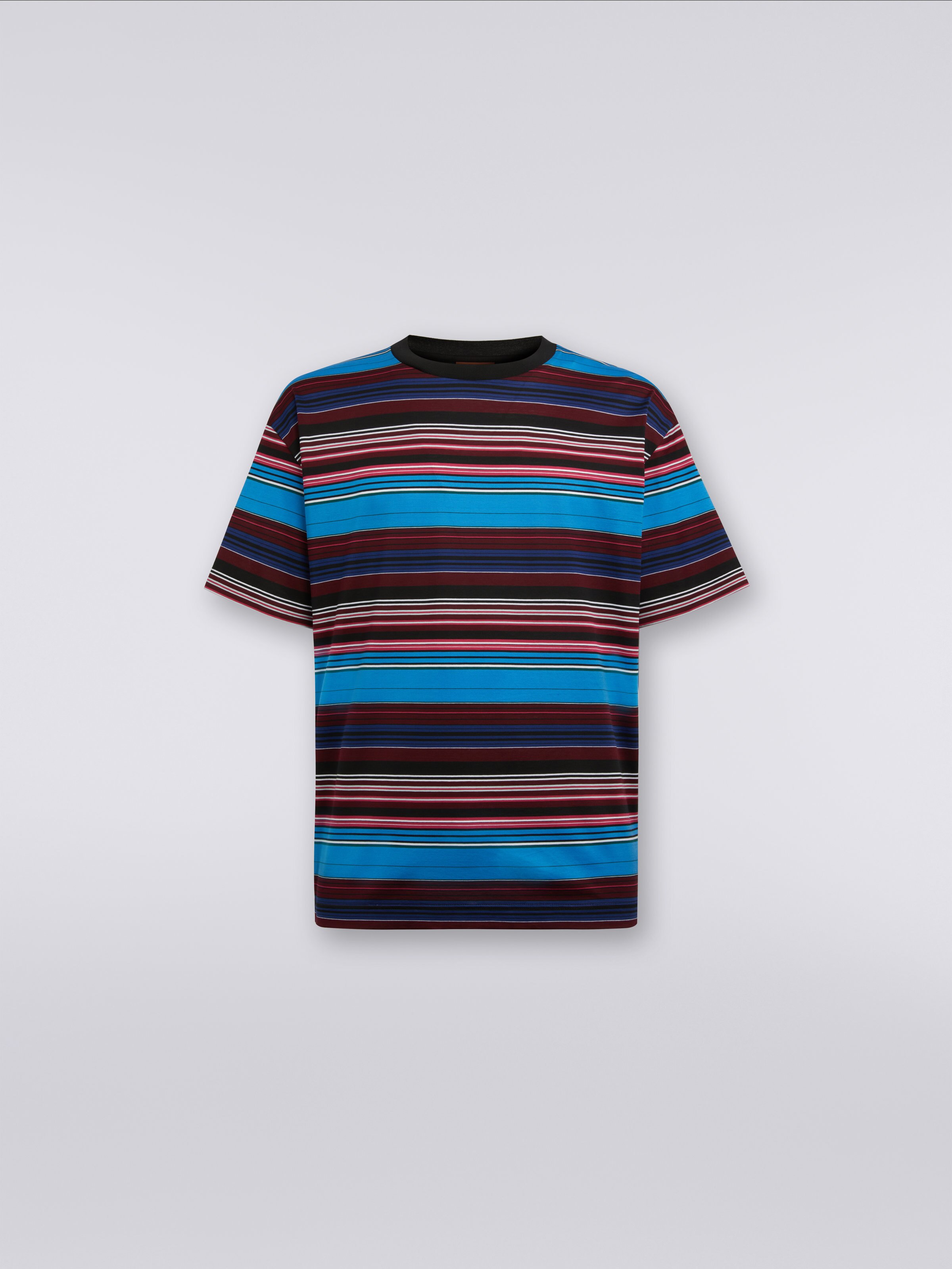 Striped cotton jersey T-shirt, Multicoloured  - 0