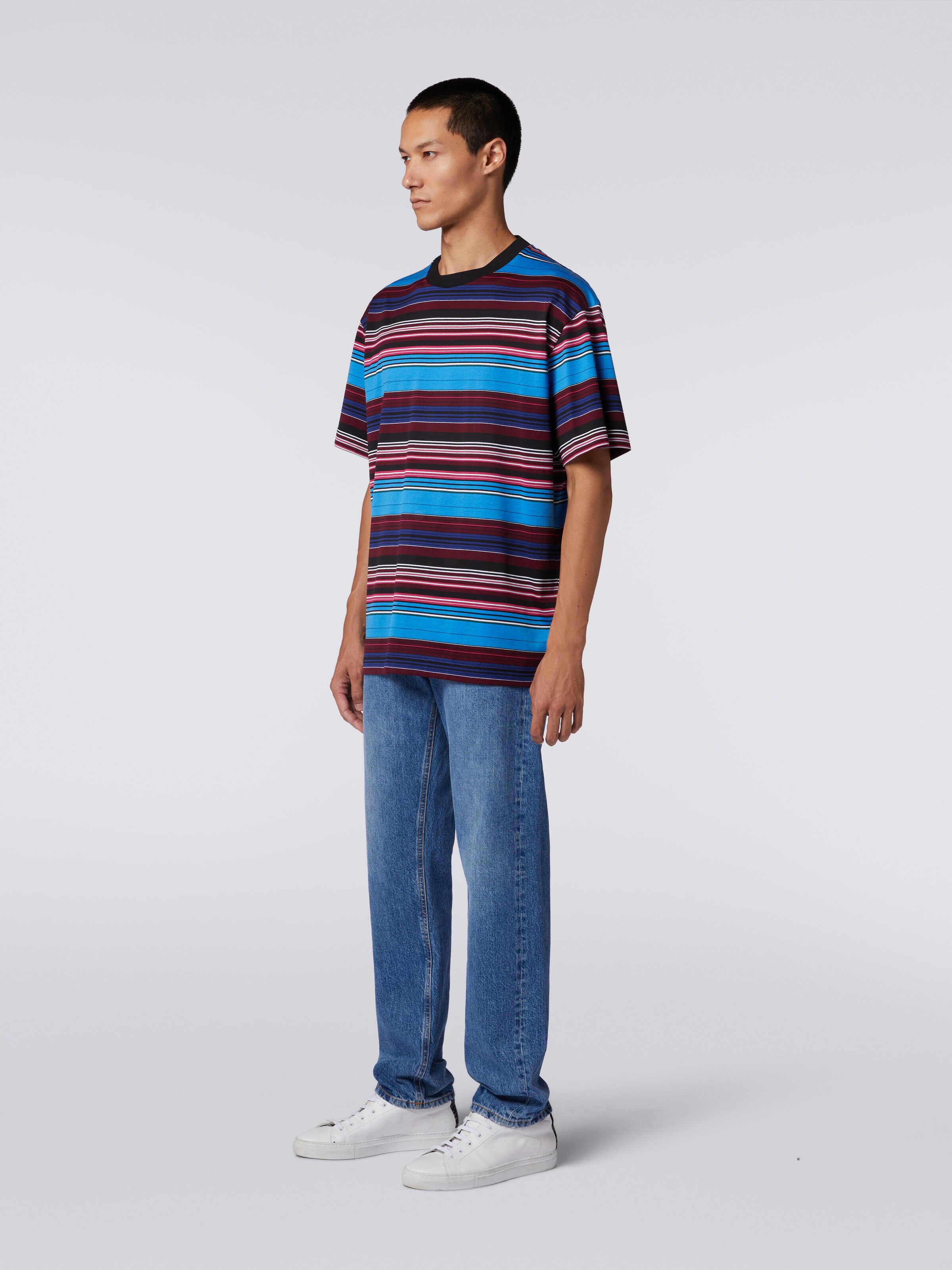 Striped cotton jersey T-shirt, Multicoloured  - 2