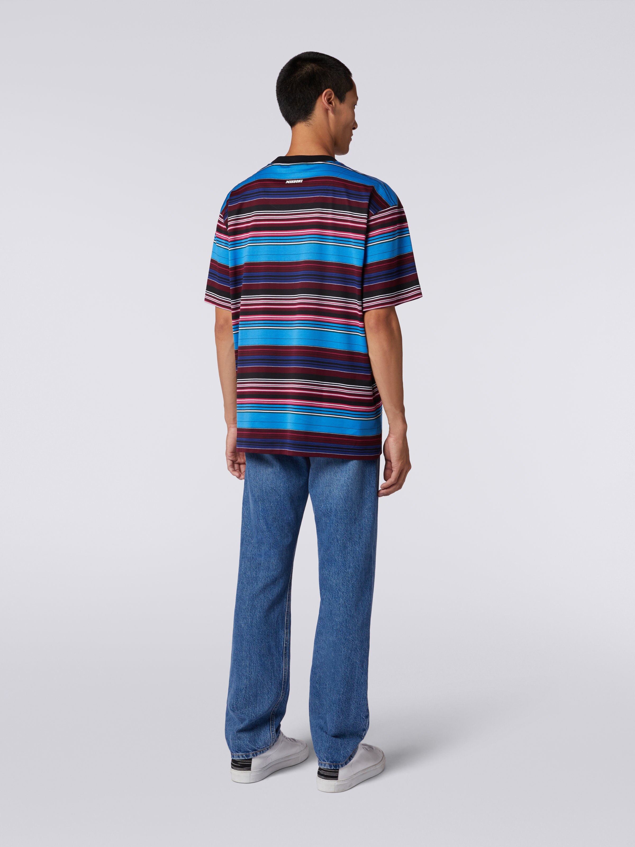 Striped cotton jersey T-shirt, Multicoloured  - 3