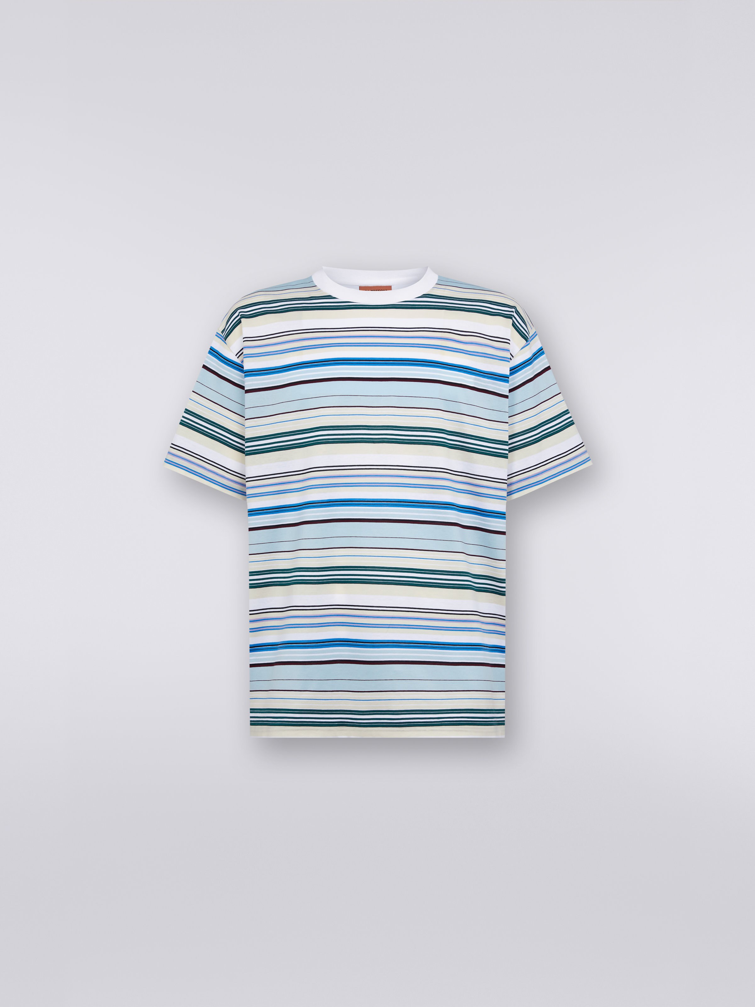 Striped cotton jersey T-shirt, Multicoloured  - 0