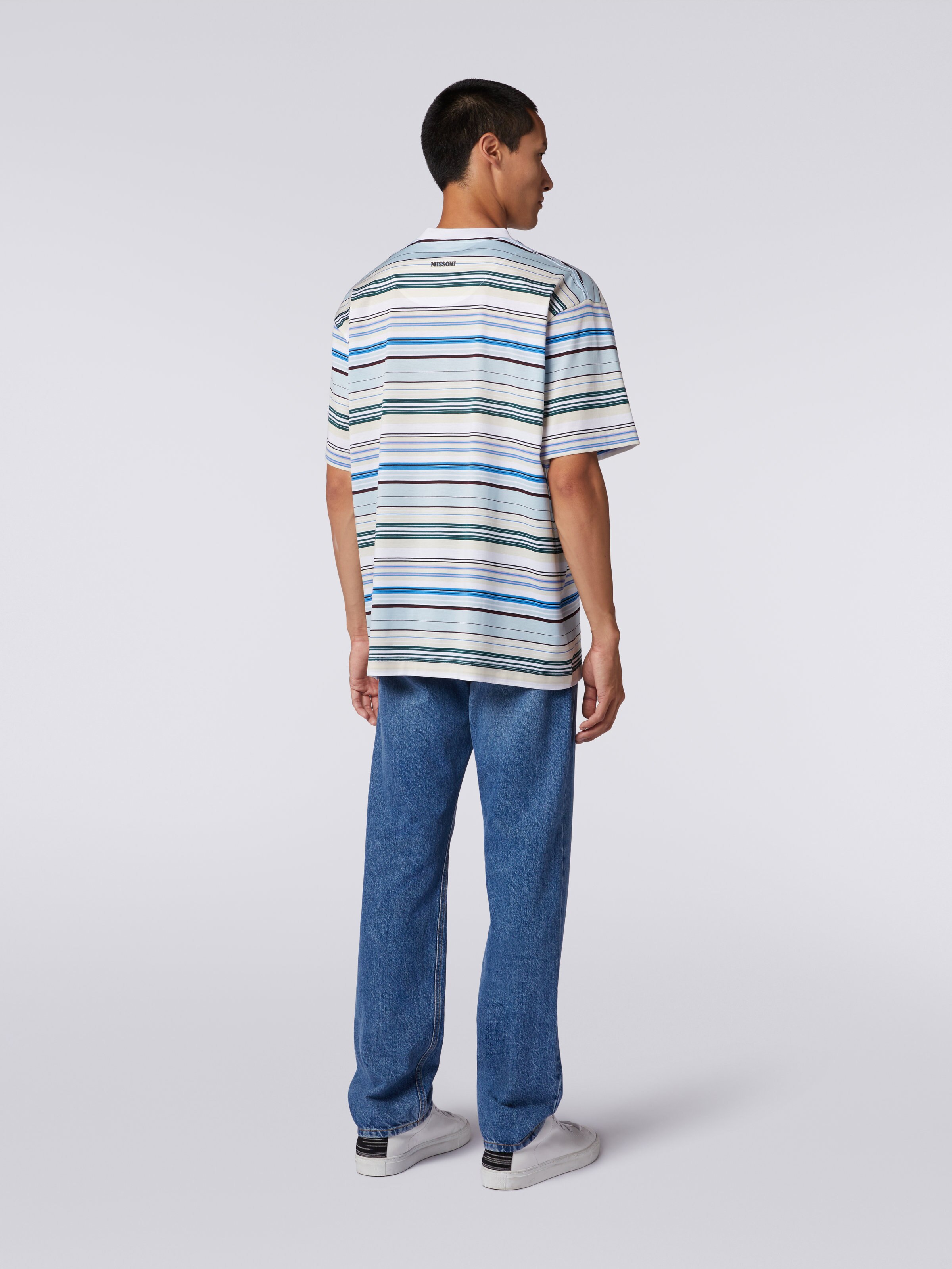 Striped cotton jersey T-shirt, Multicoloured  - 3