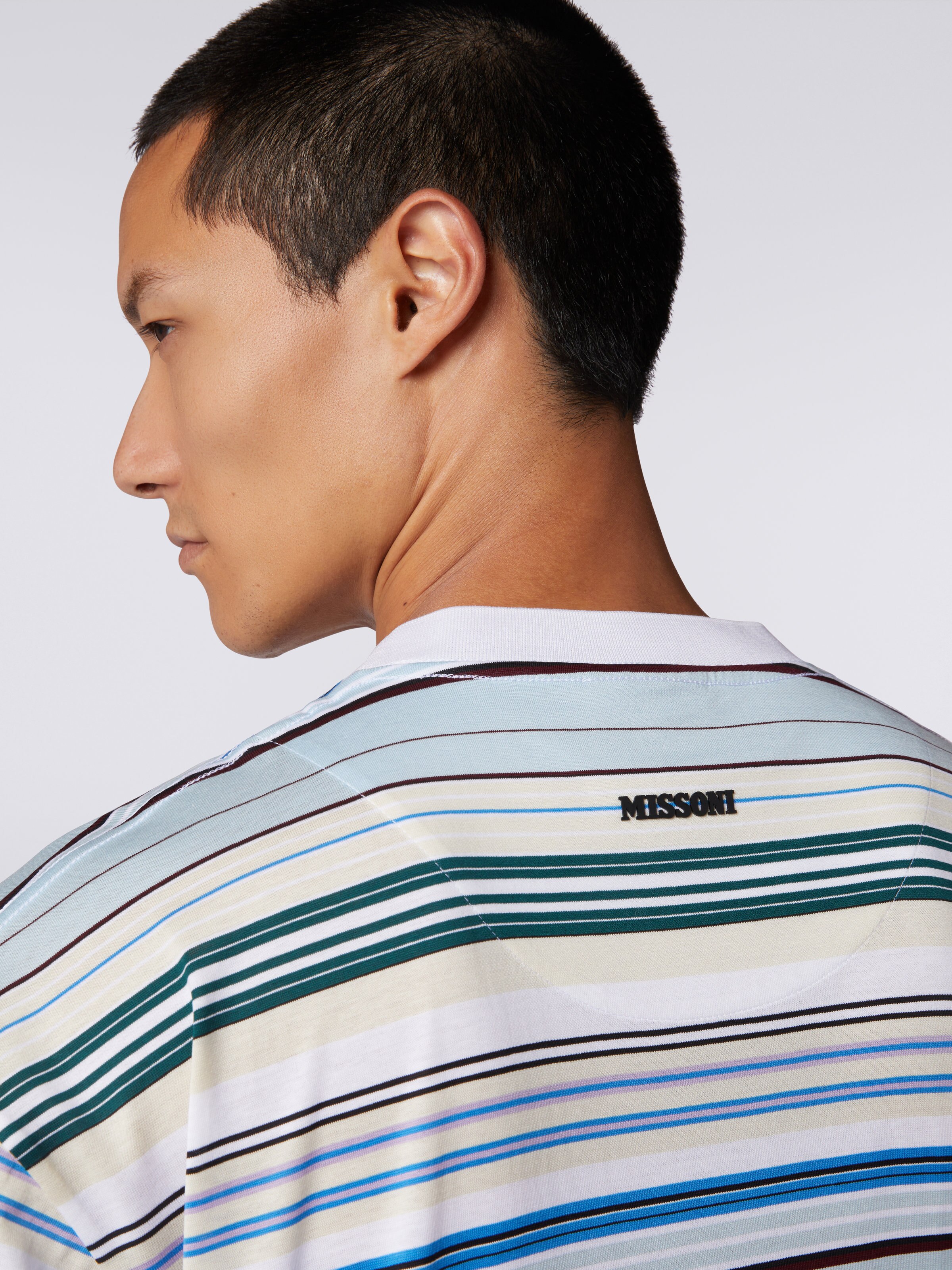 Striped cotton jersey T-shirt, Multicoloured  - 4