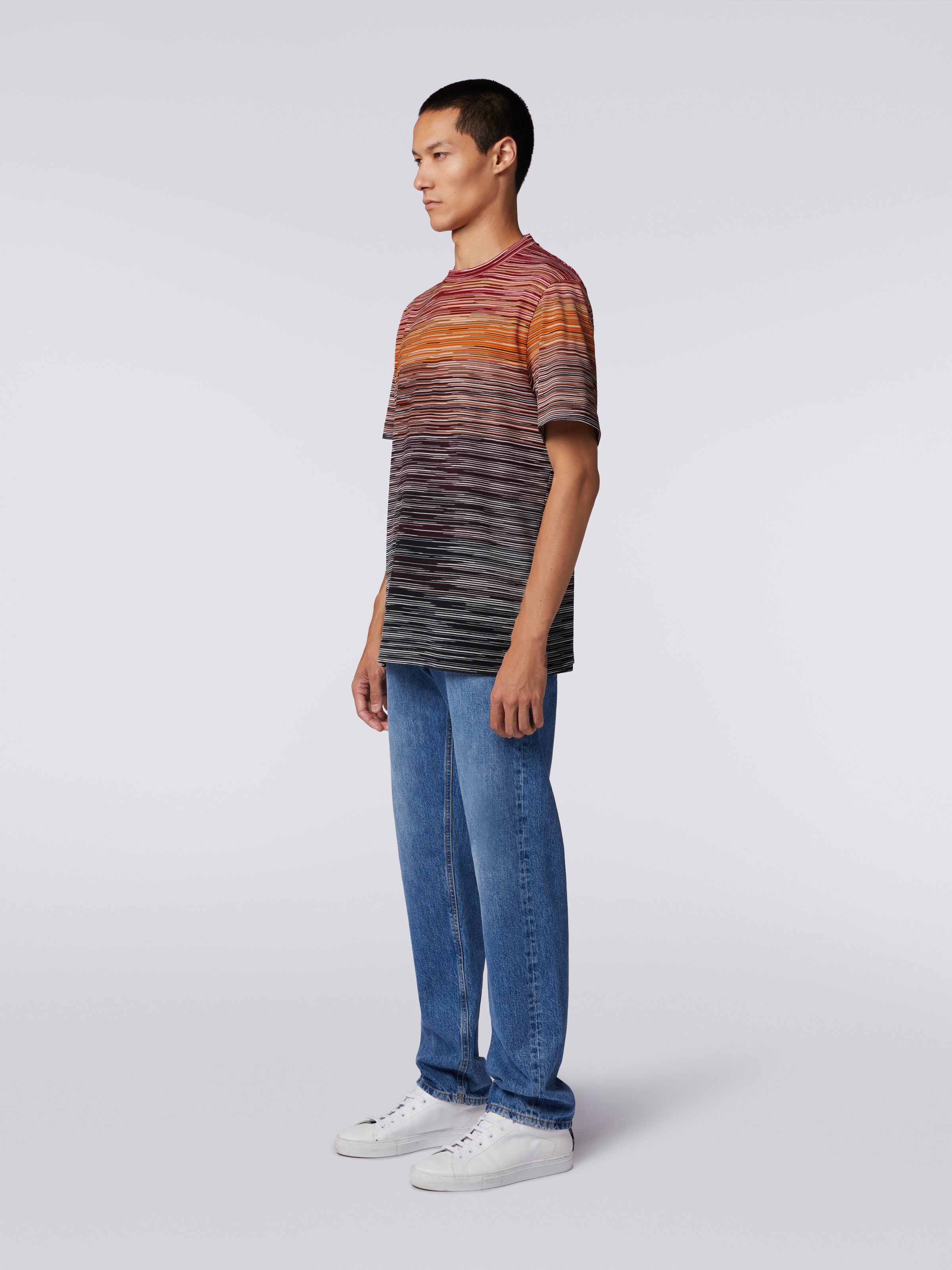 Camiseta en tejido jersey de algodón flameado, Multicolor  - 2