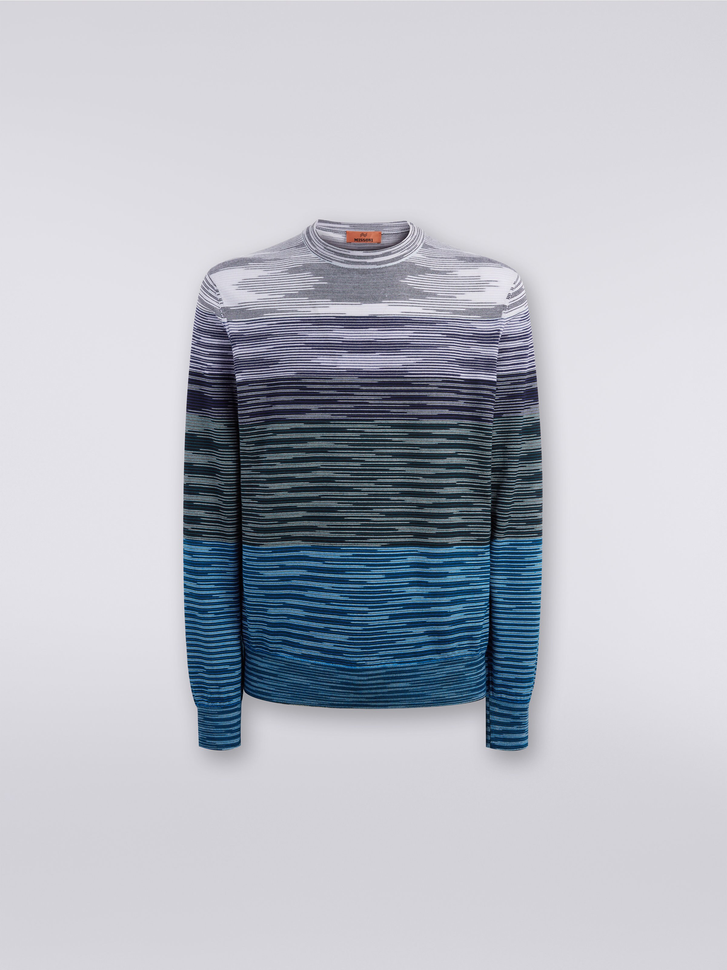 Slub wool crew-neck pullover, Multicoloured  - 0