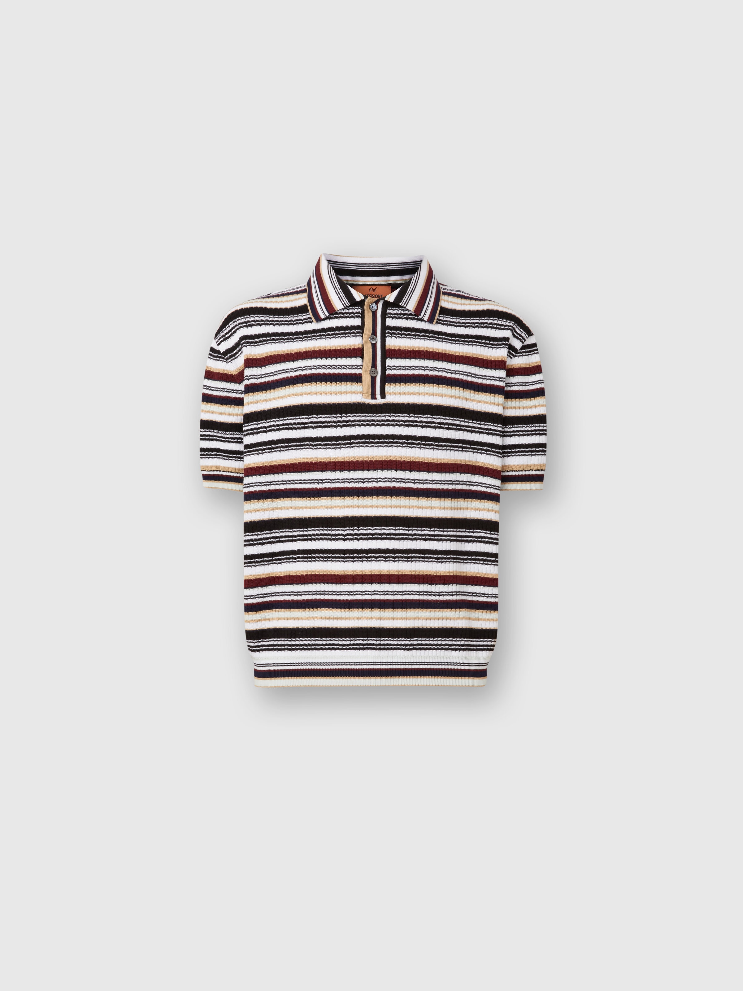 Polo shirt in striped cotton , Multicoloured  - 0