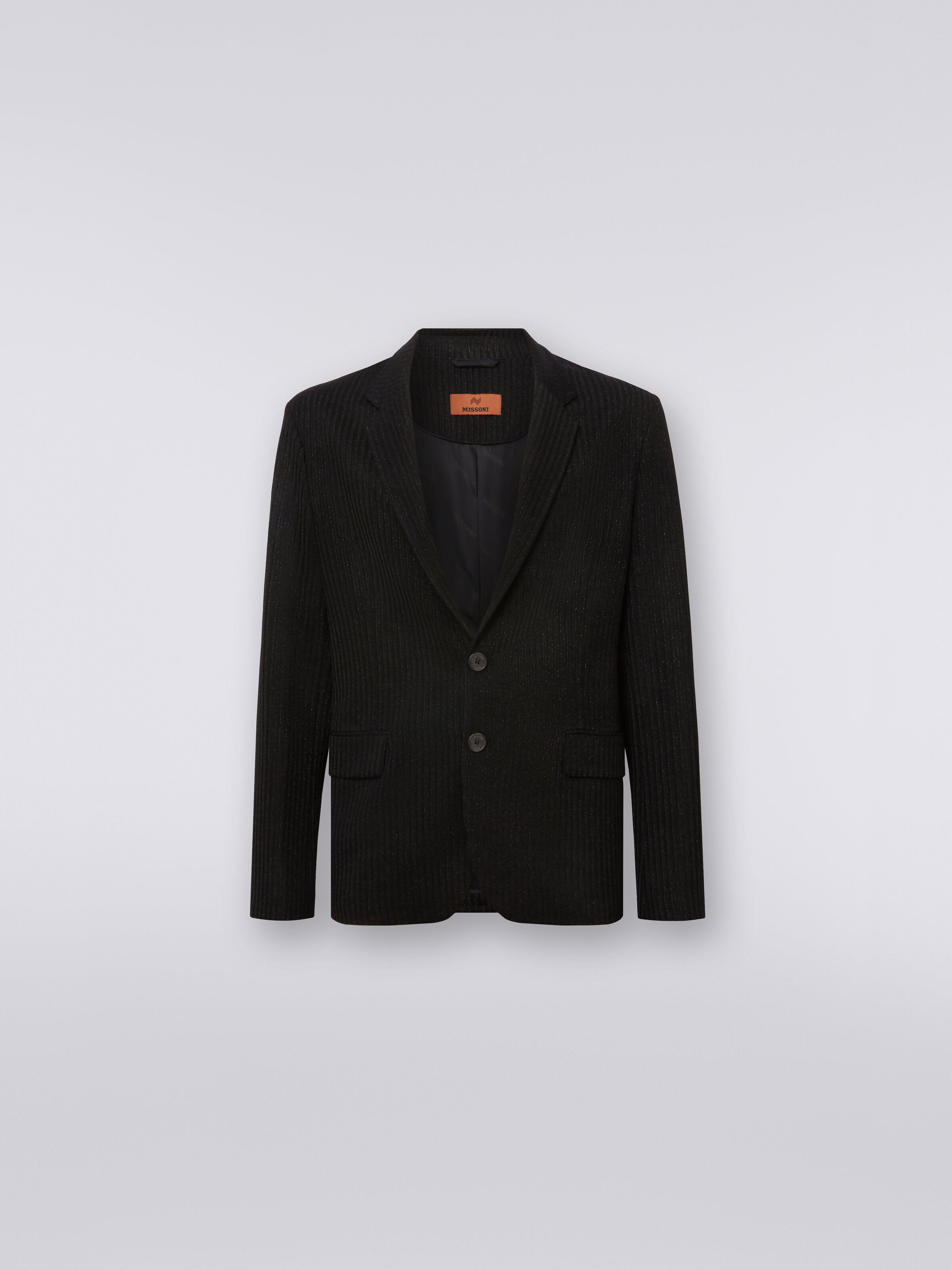 Veste en viscose mélangée avec lurex, Noir    - 0