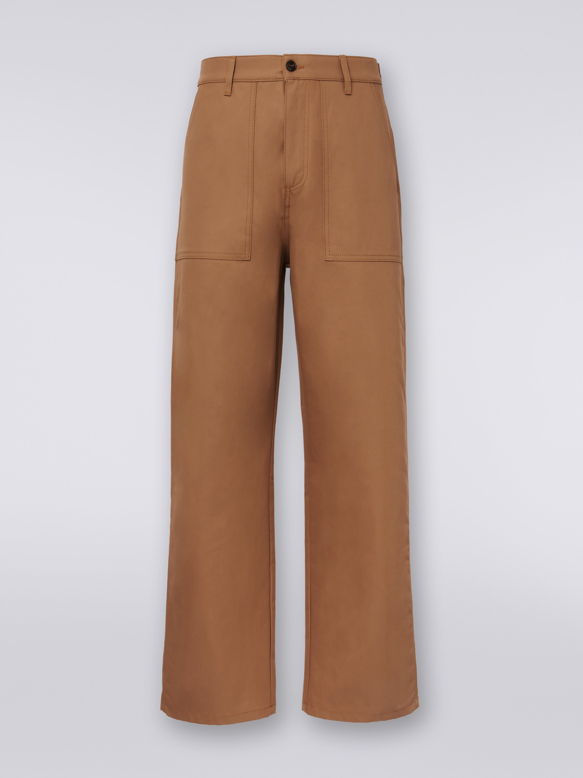 Cargo pants in misto cotone, Beige - 0