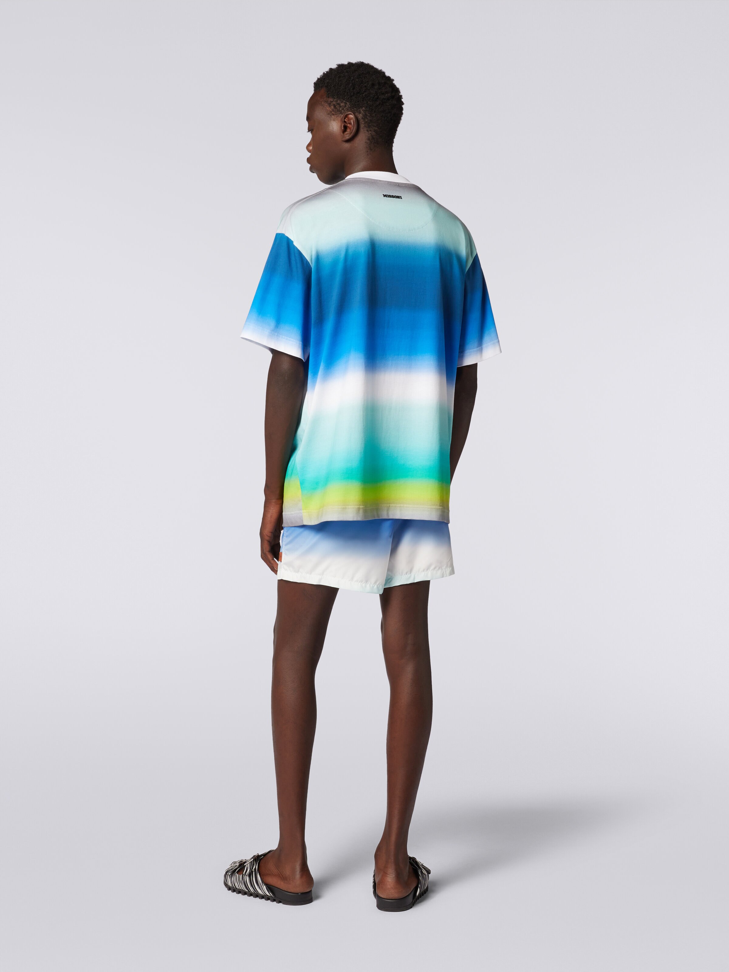 Oversized T-shirt in cotton with dégradé print, Multicoloured  - 3