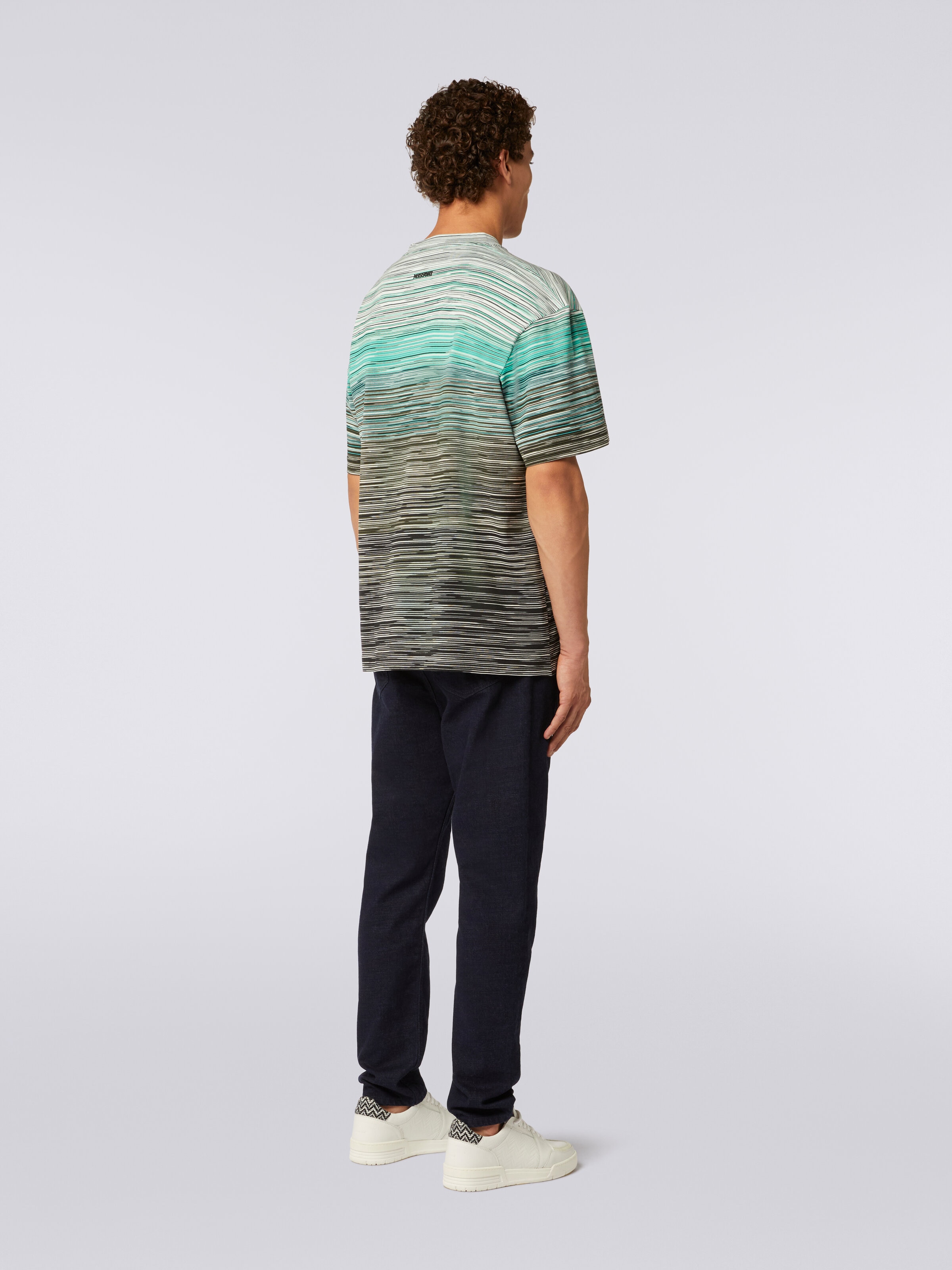 T-shirt à manches courtes en coton flammé , Multicolore  - 3