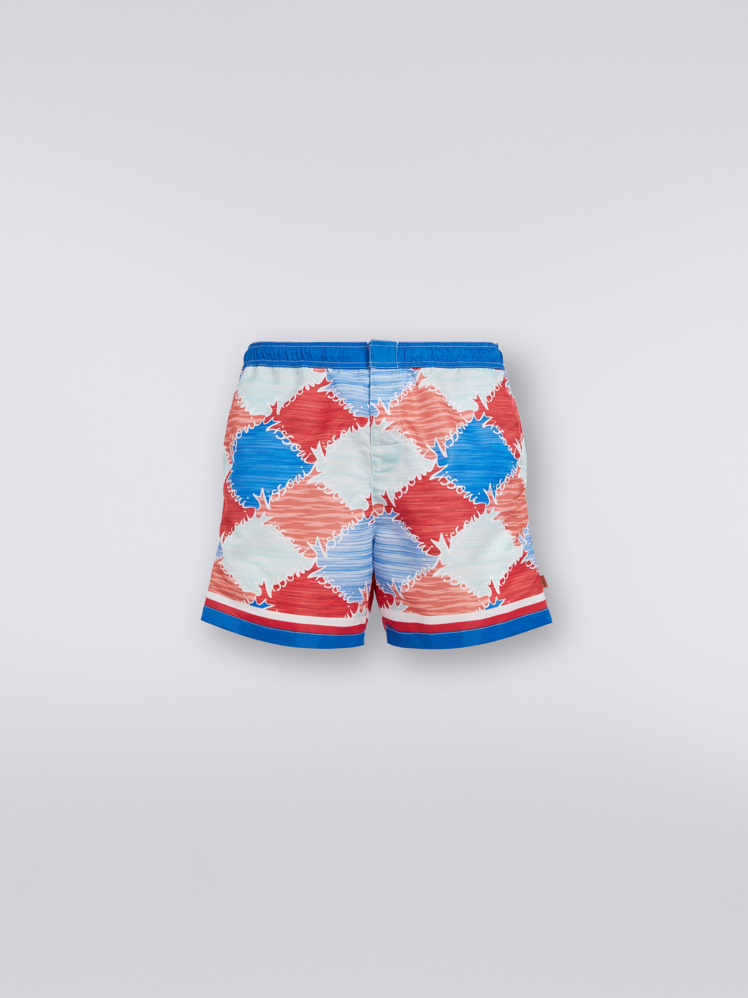 Boxer de bain en nylon flammé avec logo, Multicolore  - 0