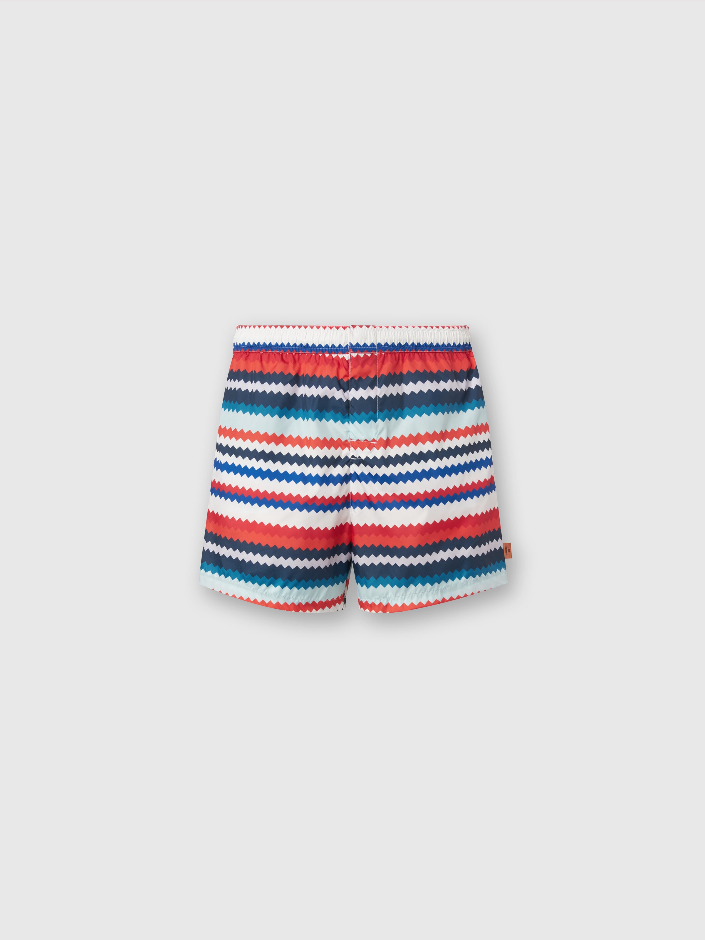 Boxer de bain en nylon à imprimé micro zig zag, Multicolore  - 0