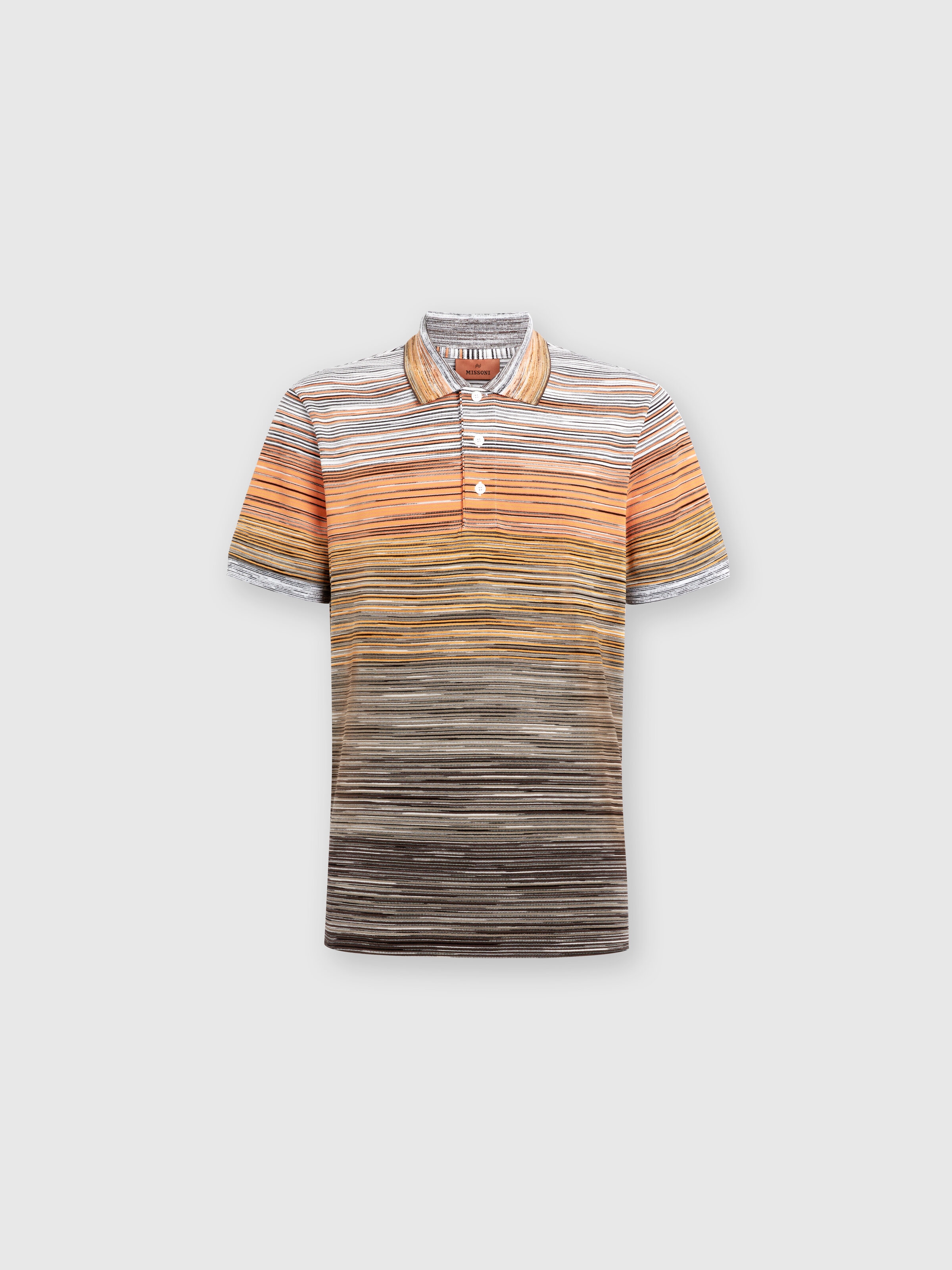 Slub cotton piqué polo shirt, Multicoloured  - 0